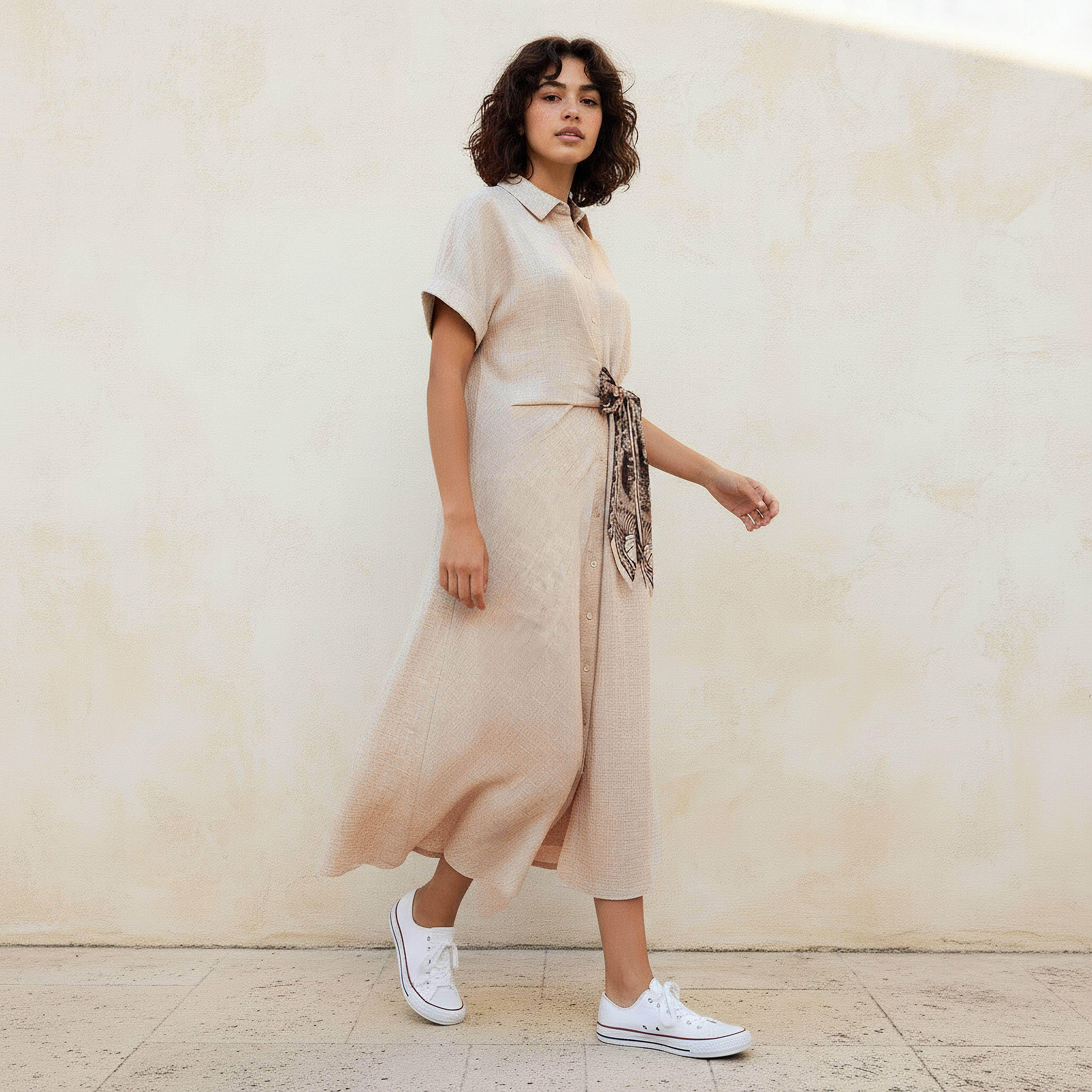 فستان قميص ميدي بأربطة-women-clothing-dresses-image-3