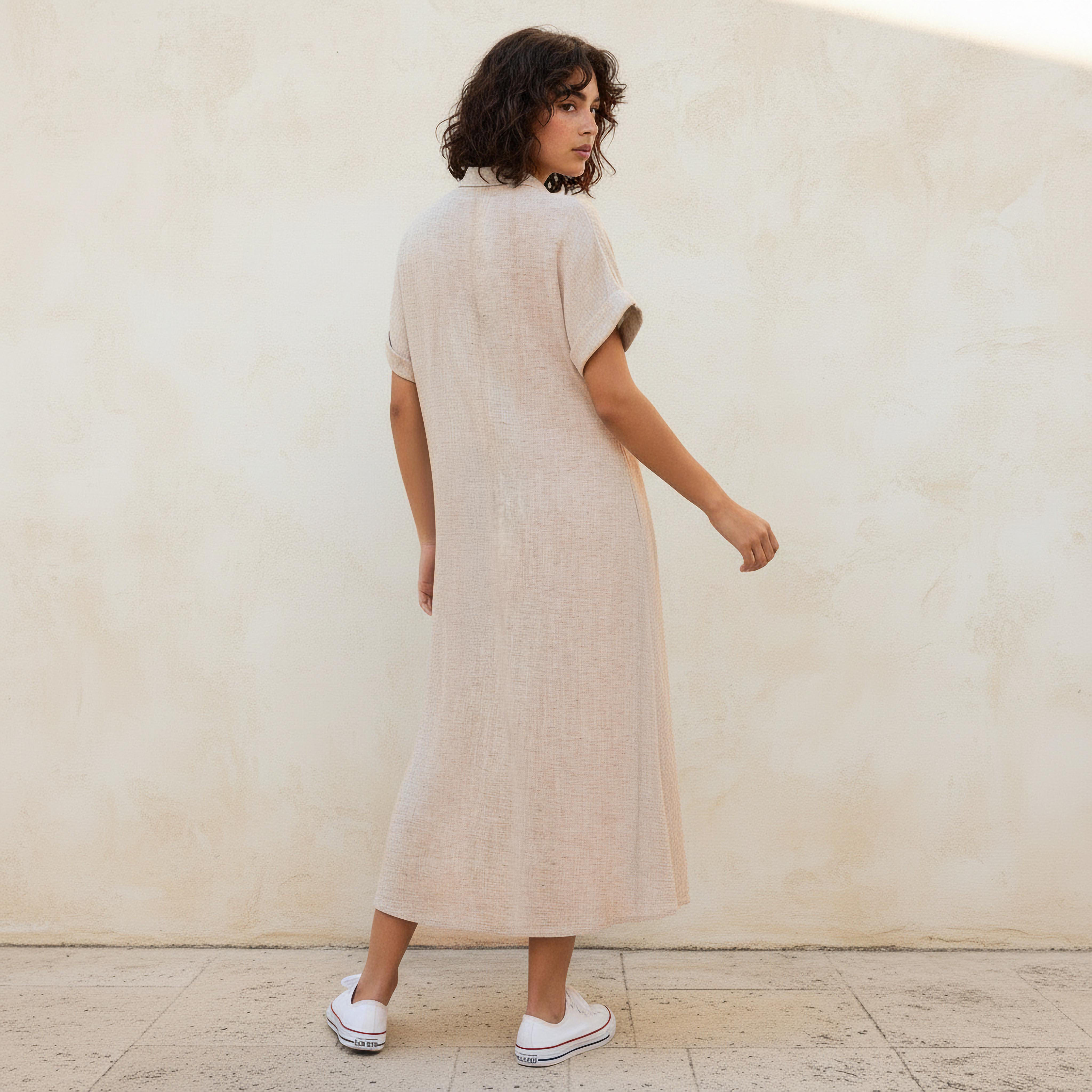 فستان قميص ميدي بأربطة-women-clothing-dresses-image-4