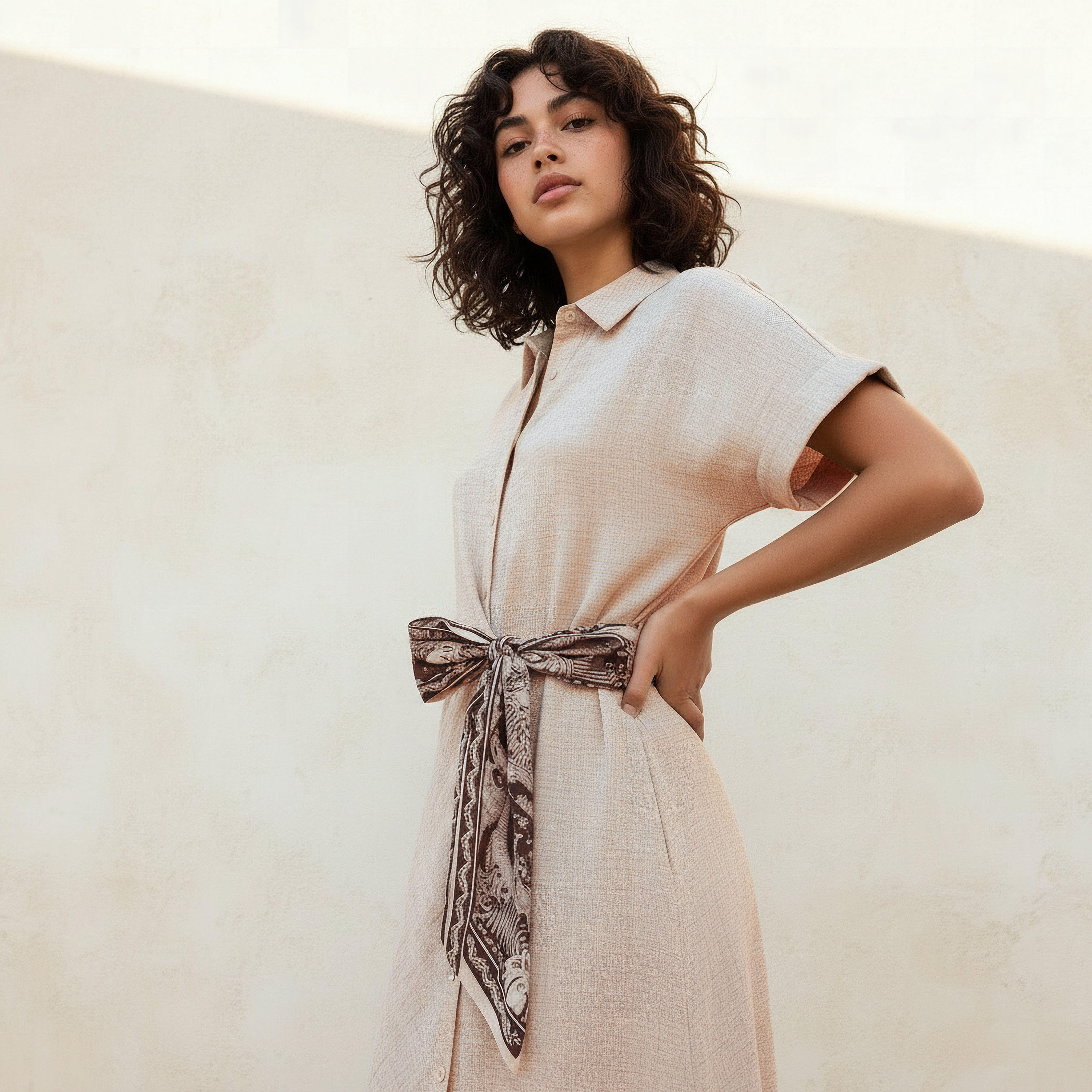 فستان قميص ميدي بأربطة-women-clothing-dresses-image-6