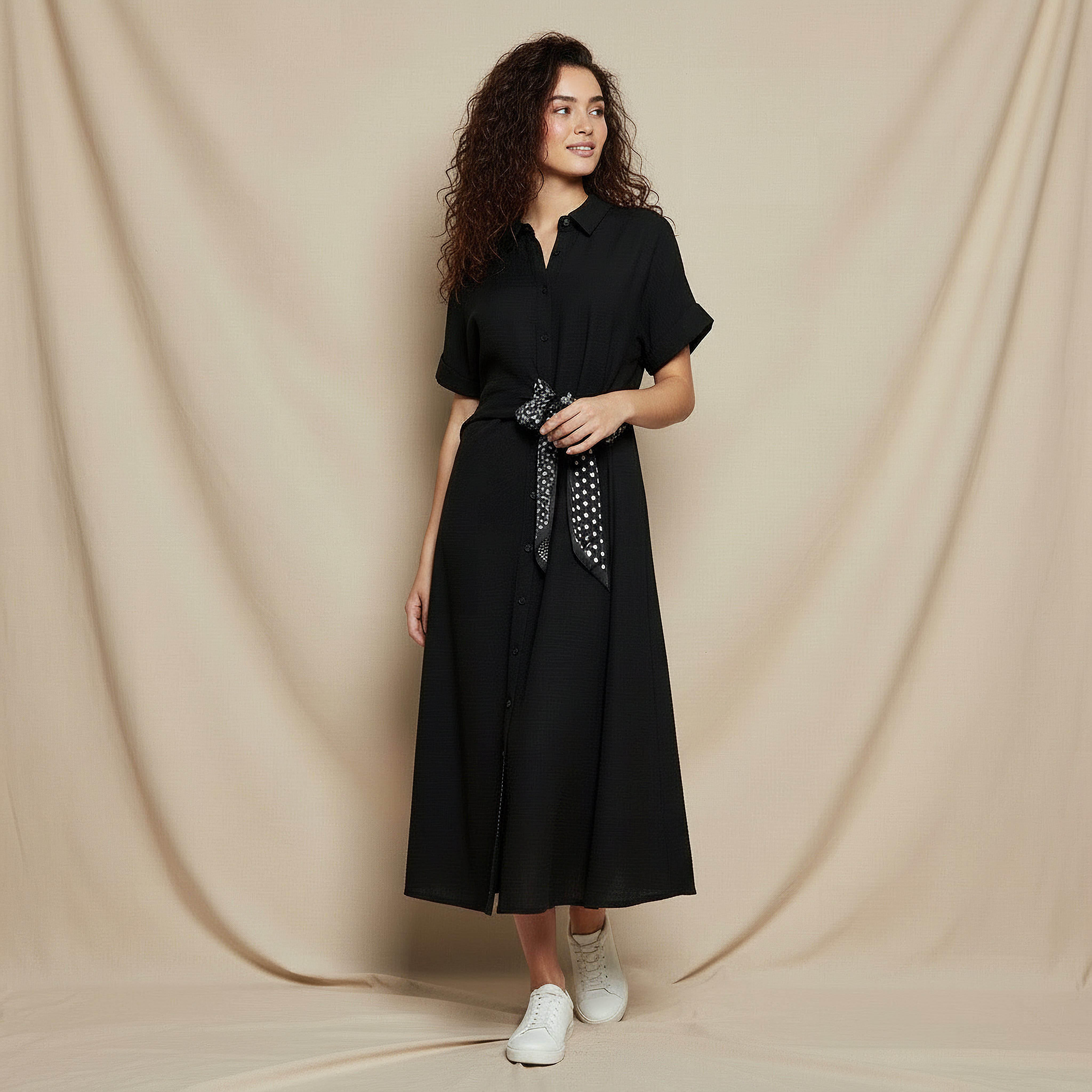 فستان قميص ميدي بأربطة-women-clothing-dresses-image-3