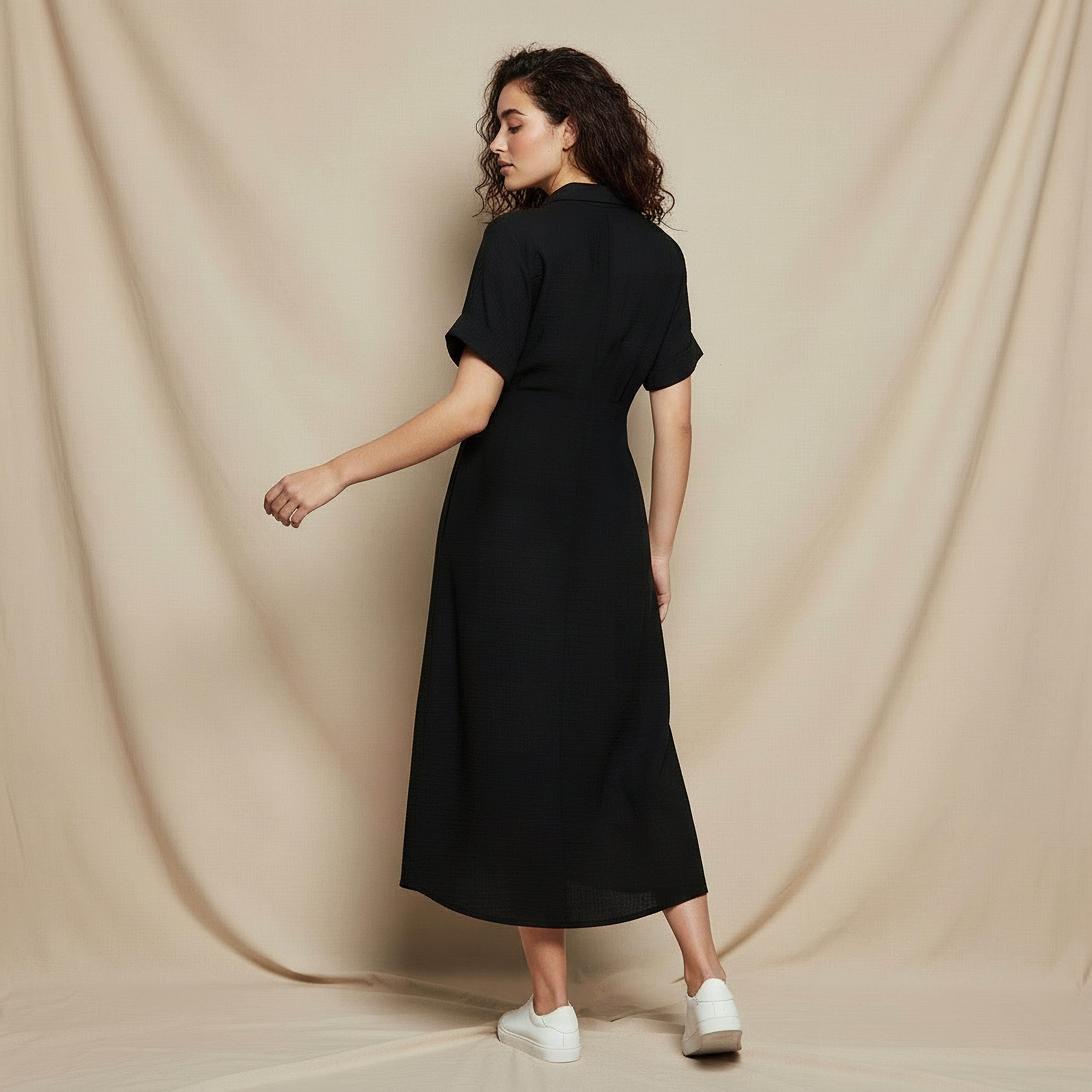 فستان قميص ميدي بأربطة-women-clothing-dresses-image-4