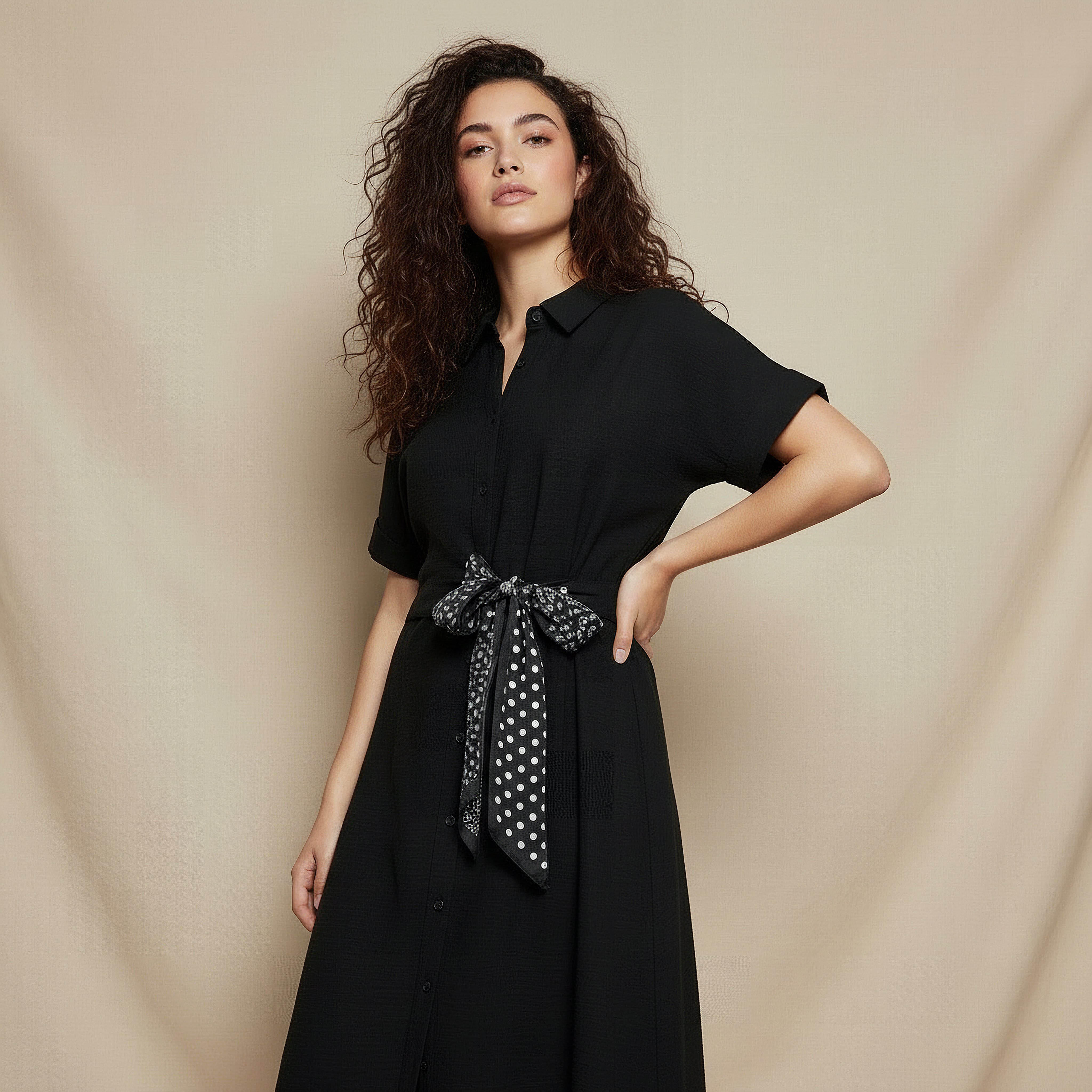 فستان قميص ميدي بأربطة-women-clothing-dresses-image-5