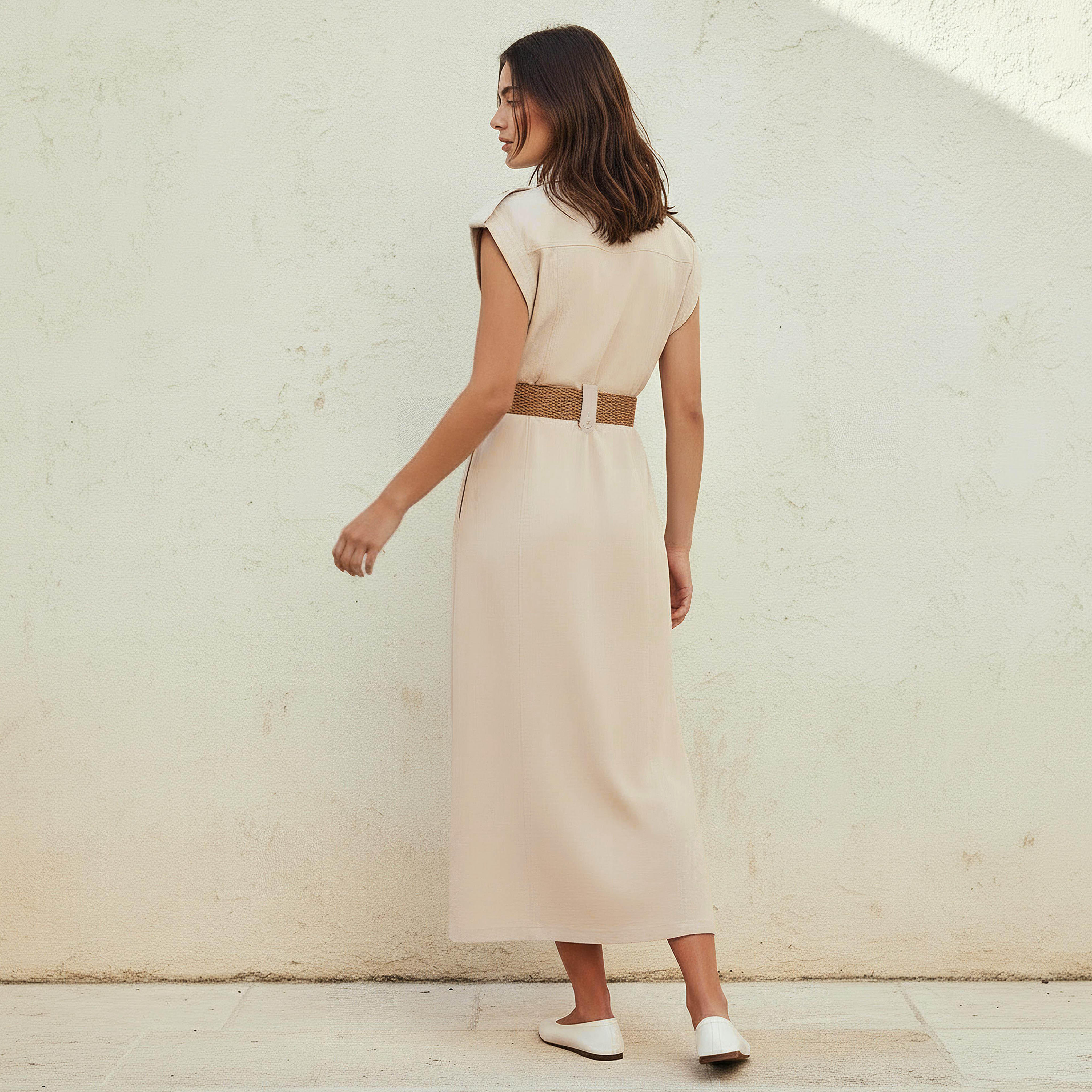 Midi Shirt Dress with Belt-women-clothing-dresses-image-4