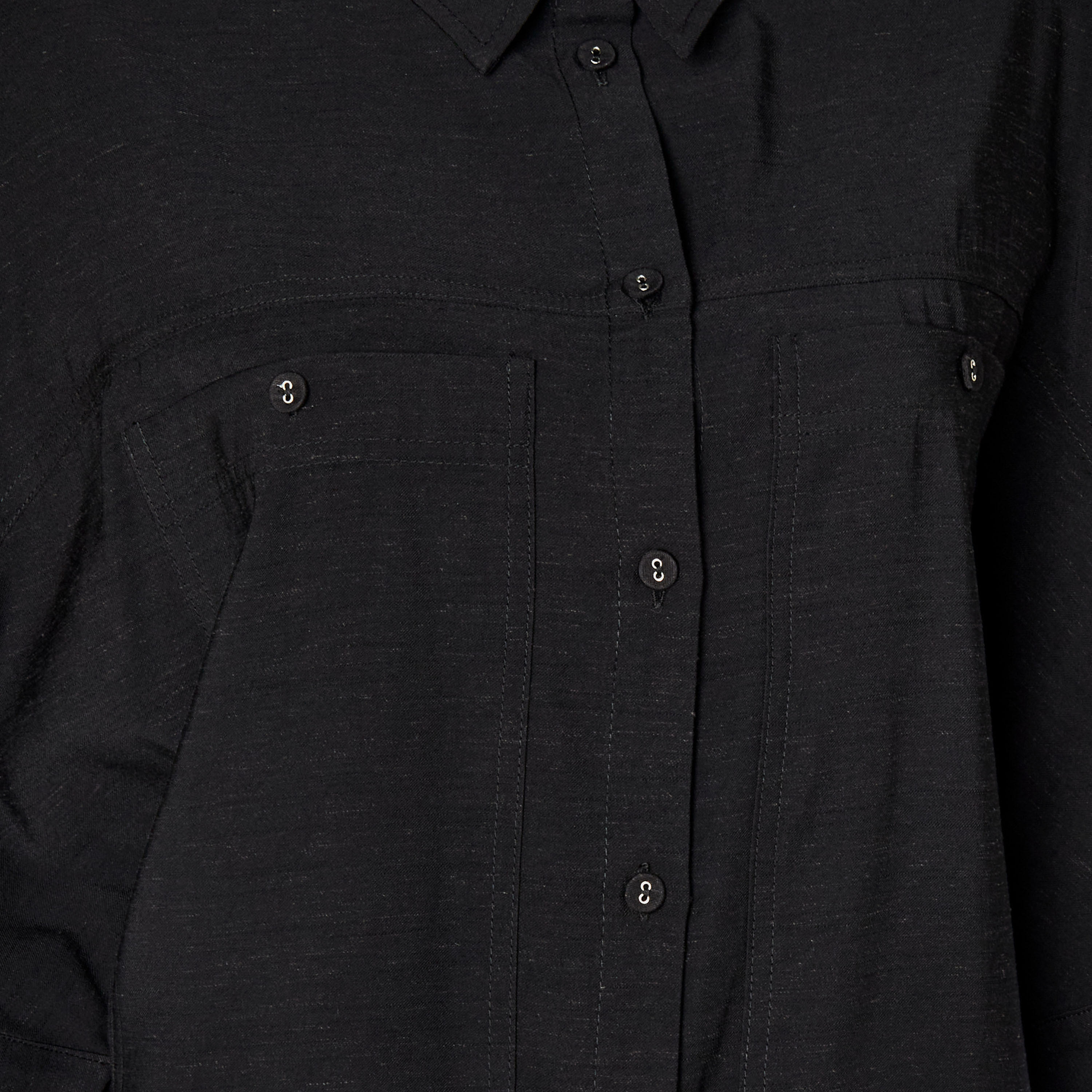 Relaxed Fit Linen Blend Shirt with Dropped Sleeves-women-clothing-shirtsandblouses-shirts-image-2