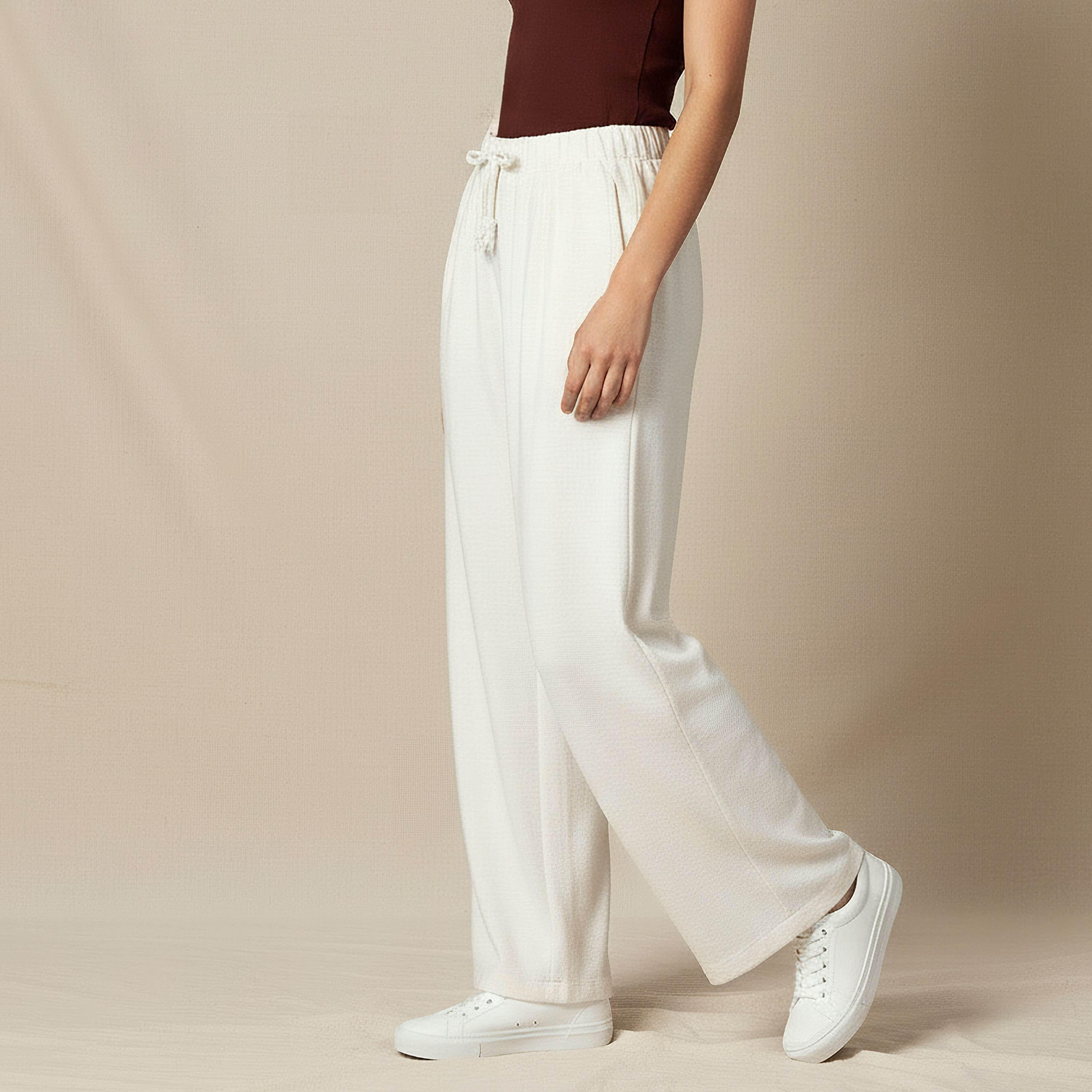 Regular Fit Mid Rise Wide Leg Linen Blend Pants-women-clothing-coordsets-image-5