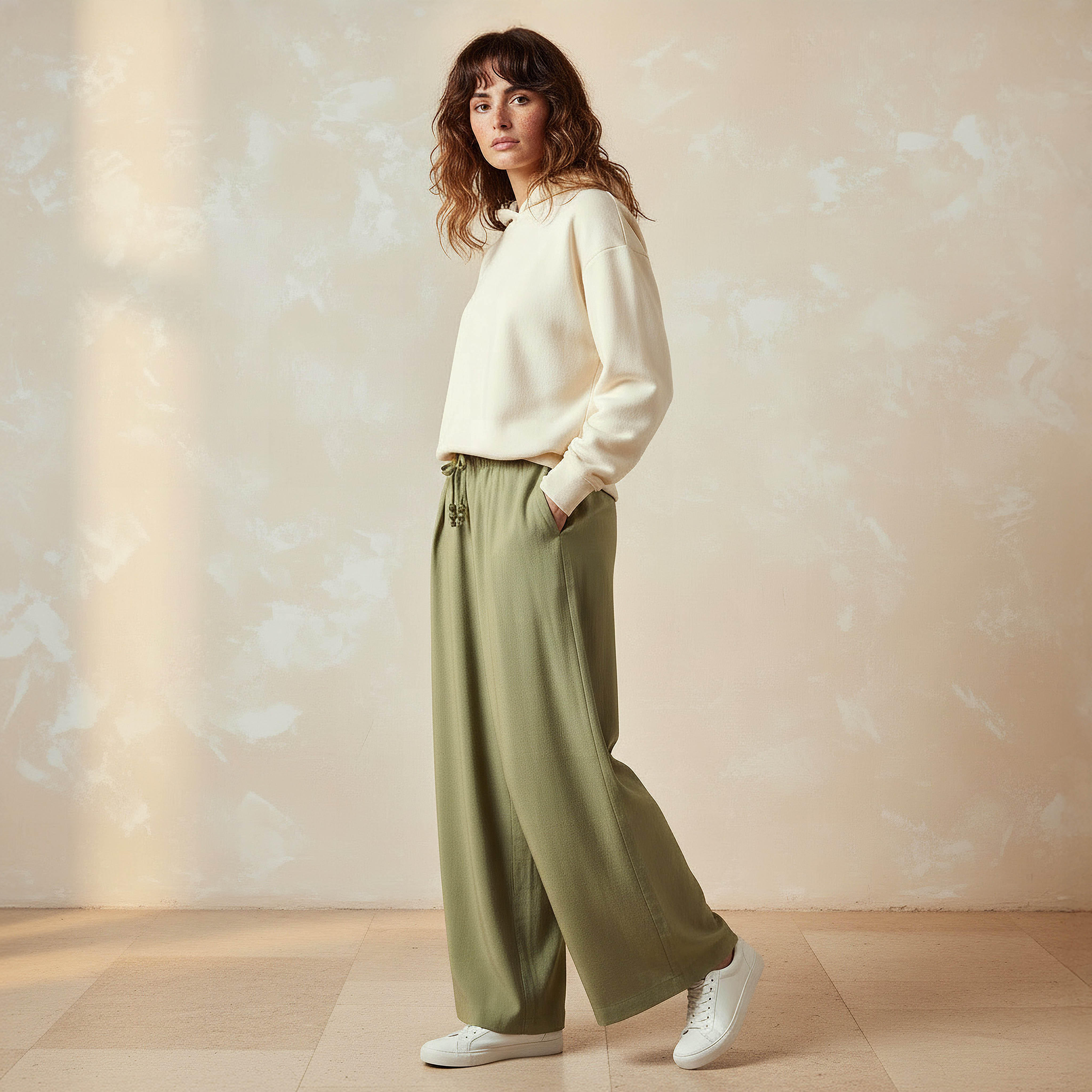 Regular Fit Mid Rise Wide Leg Linen Blend Pants-women-clothing-coordsets-image-3