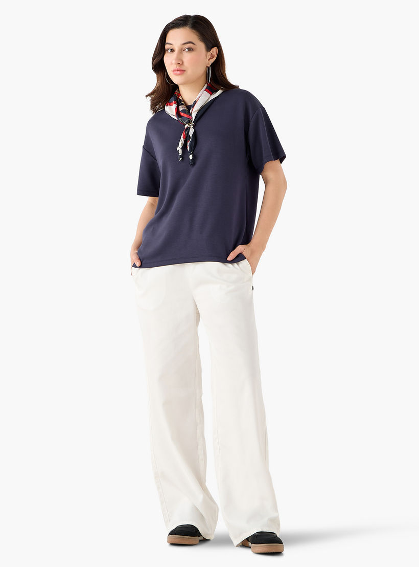 تيشيرت بقصة بوكسي وتفاصيل وشاح-women-clothing-tshirts-image-3