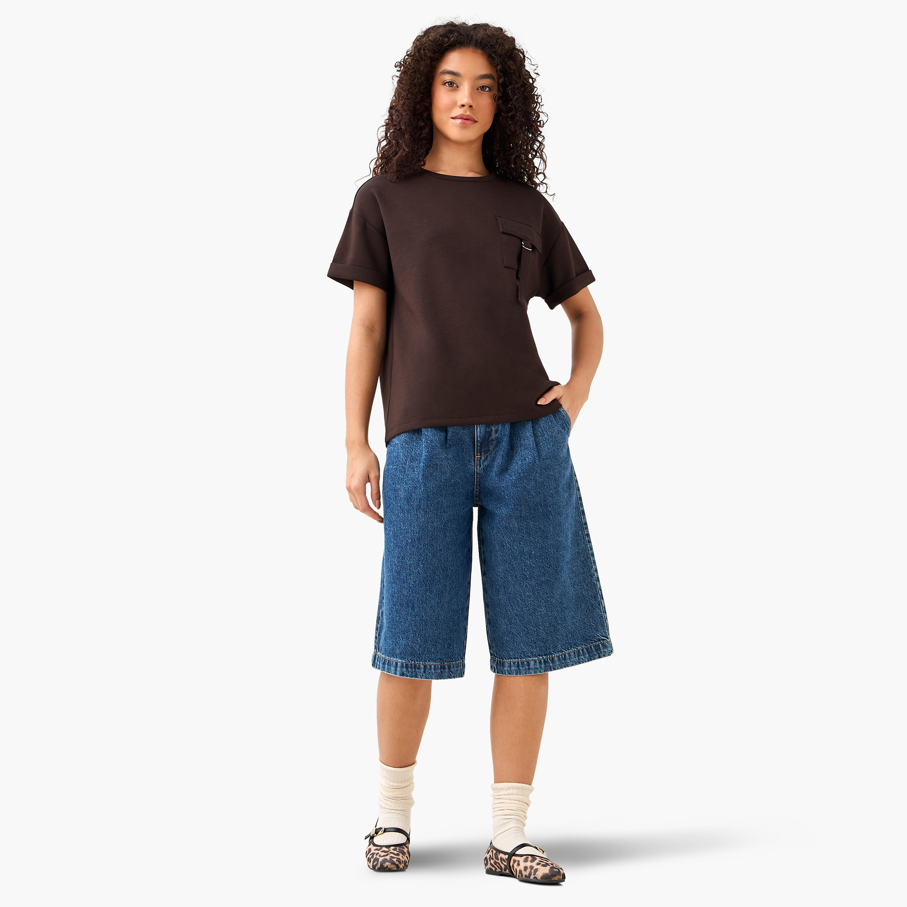 Boxy Modal Blend T-shirt with Utility Pocket-women-clothing-coordsets-image-3