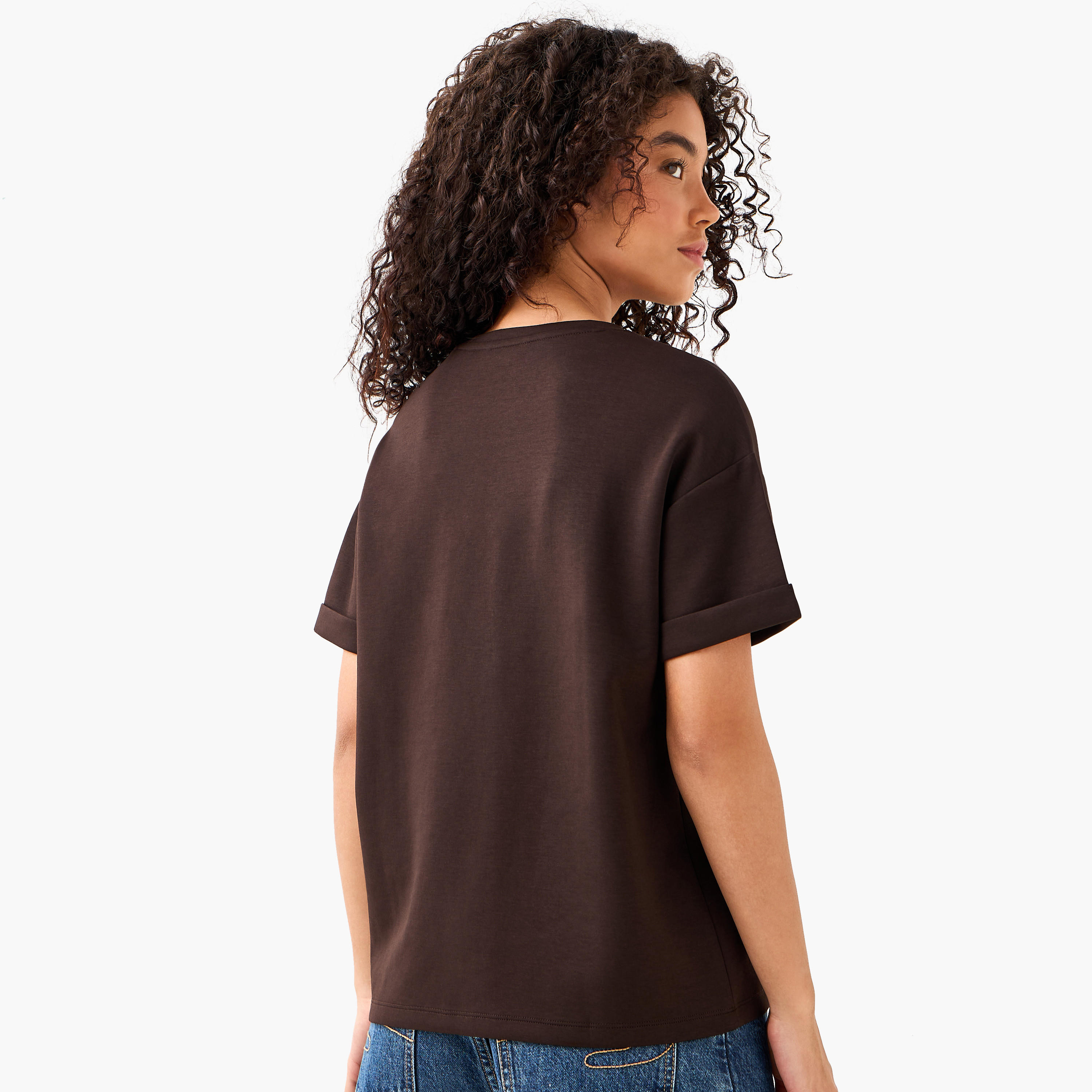 Boxy Modal Blend T-shirt with Utility Pocket-women-clothing-coordsets-image-4