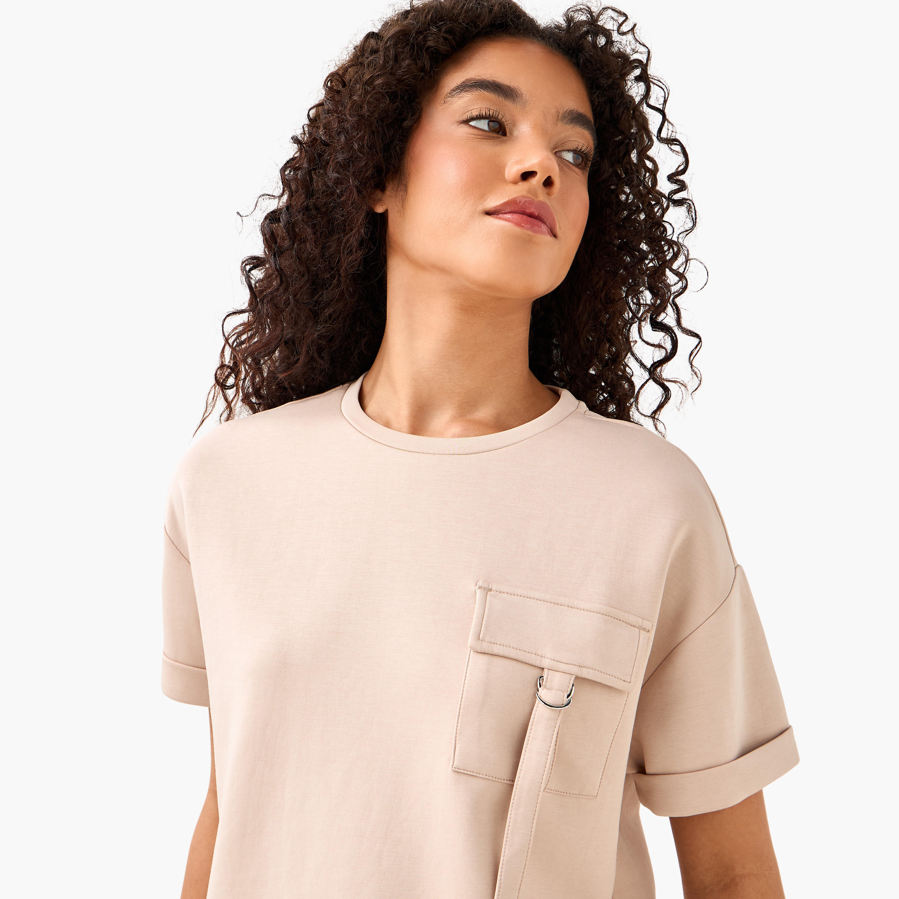 Boxy Modal Blend T-shirt with Utility Pocket-women-clothing-coordsets-image-6