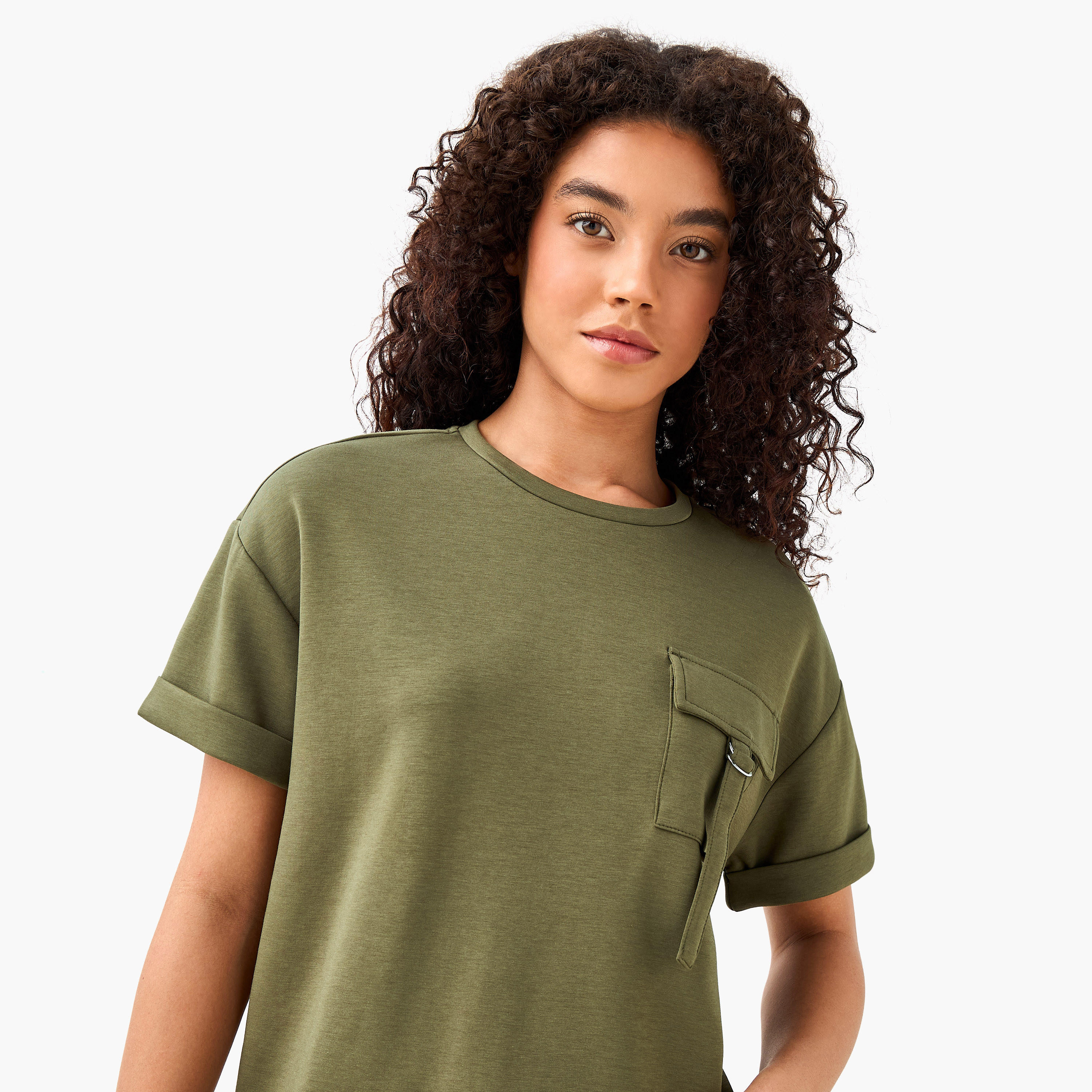 Boxy Modal Blend T-shirt with Utility Pocket-women-clothing-coordsets-image-6