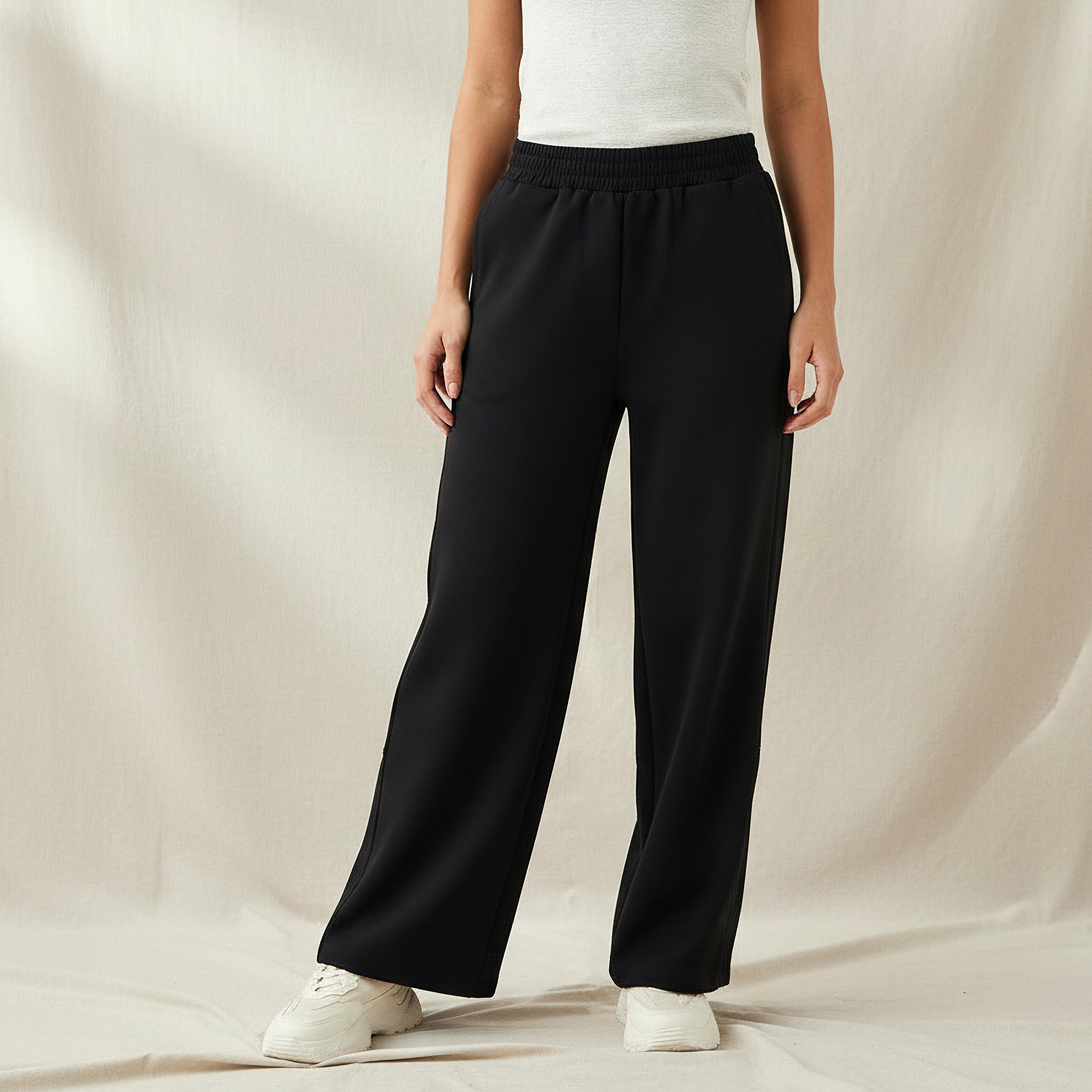 Mid-Rise Wide Leg Pants with Pockets-women-clothing-coordsets-image-1