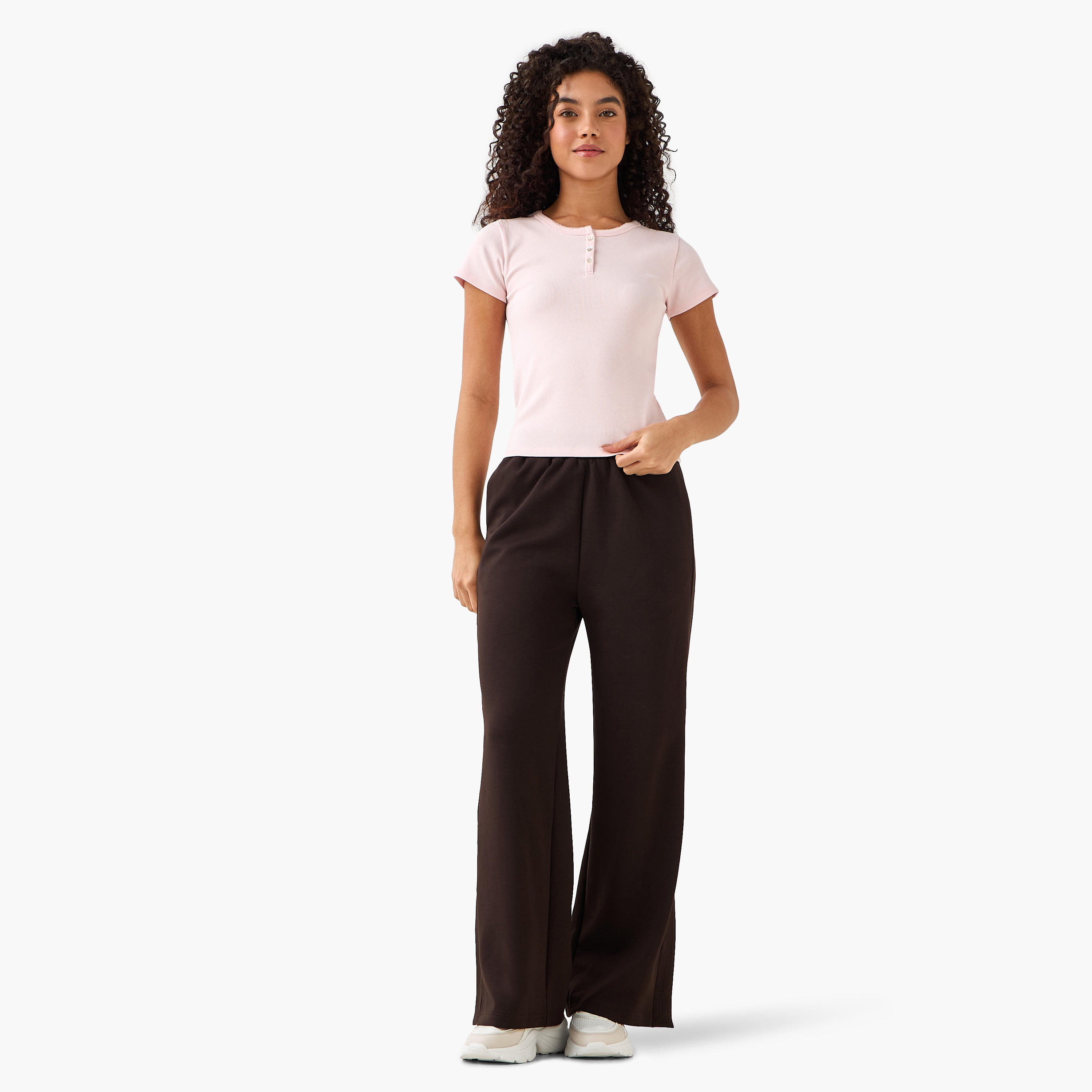 Mid-Rise Wide Leg Pants with Pockets-women-clothing-coordsets-image-3