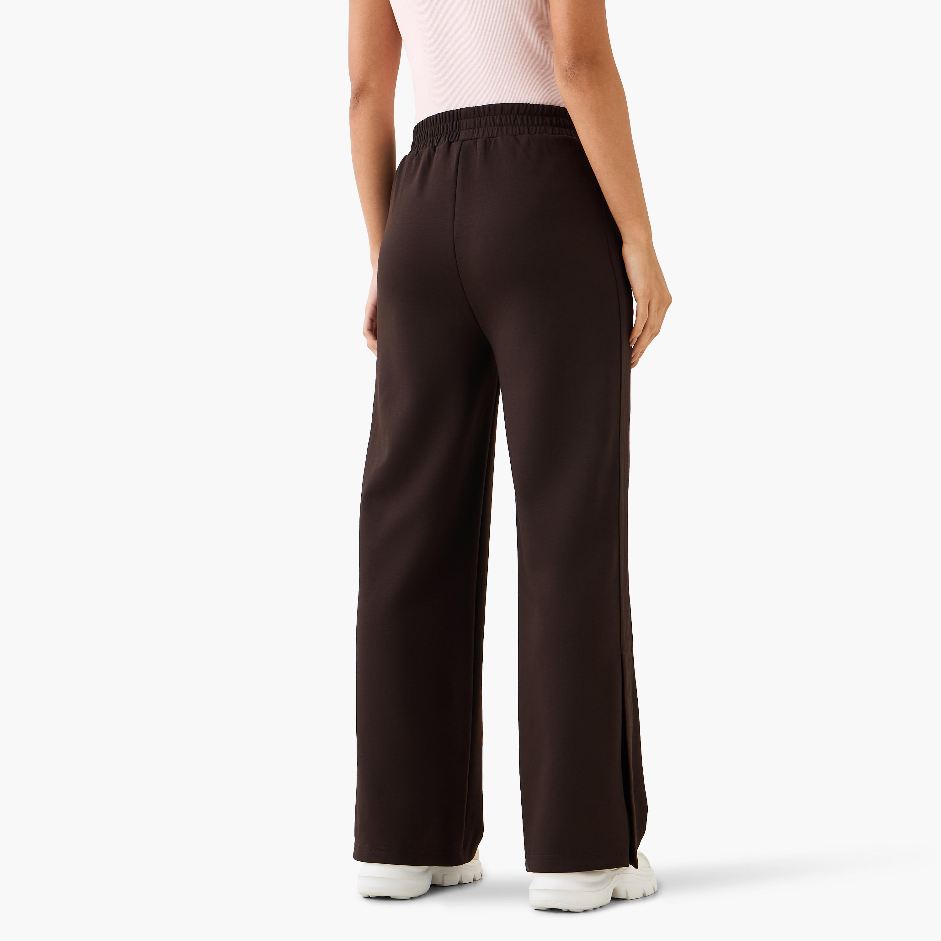بنطلون واسع الساق بخصر متوسط مع جيوب-women-clothing-coordsets-image-4
