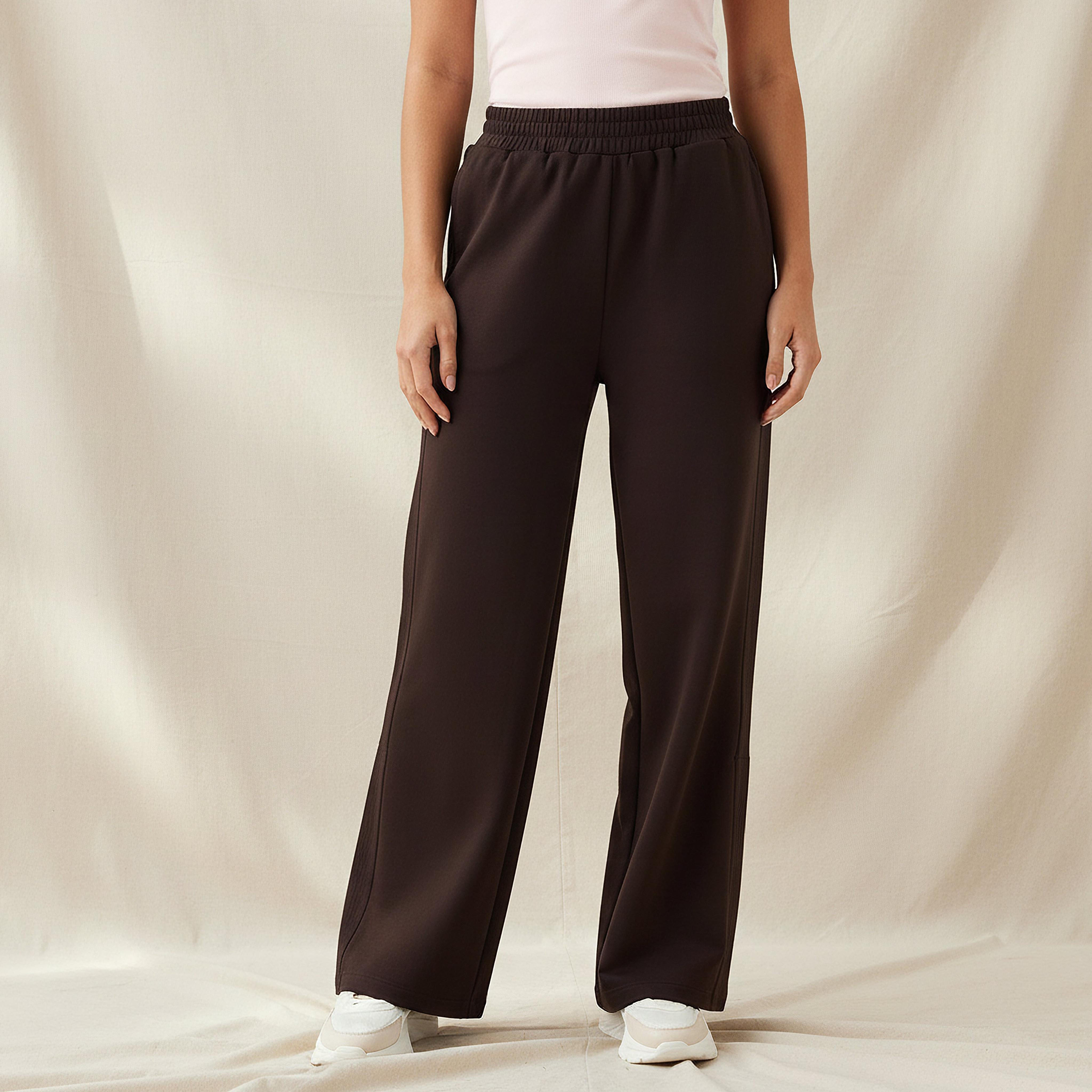 Mid-Rise Wide Leg Pants with Pockets-women-clothing-coordsets-image-1