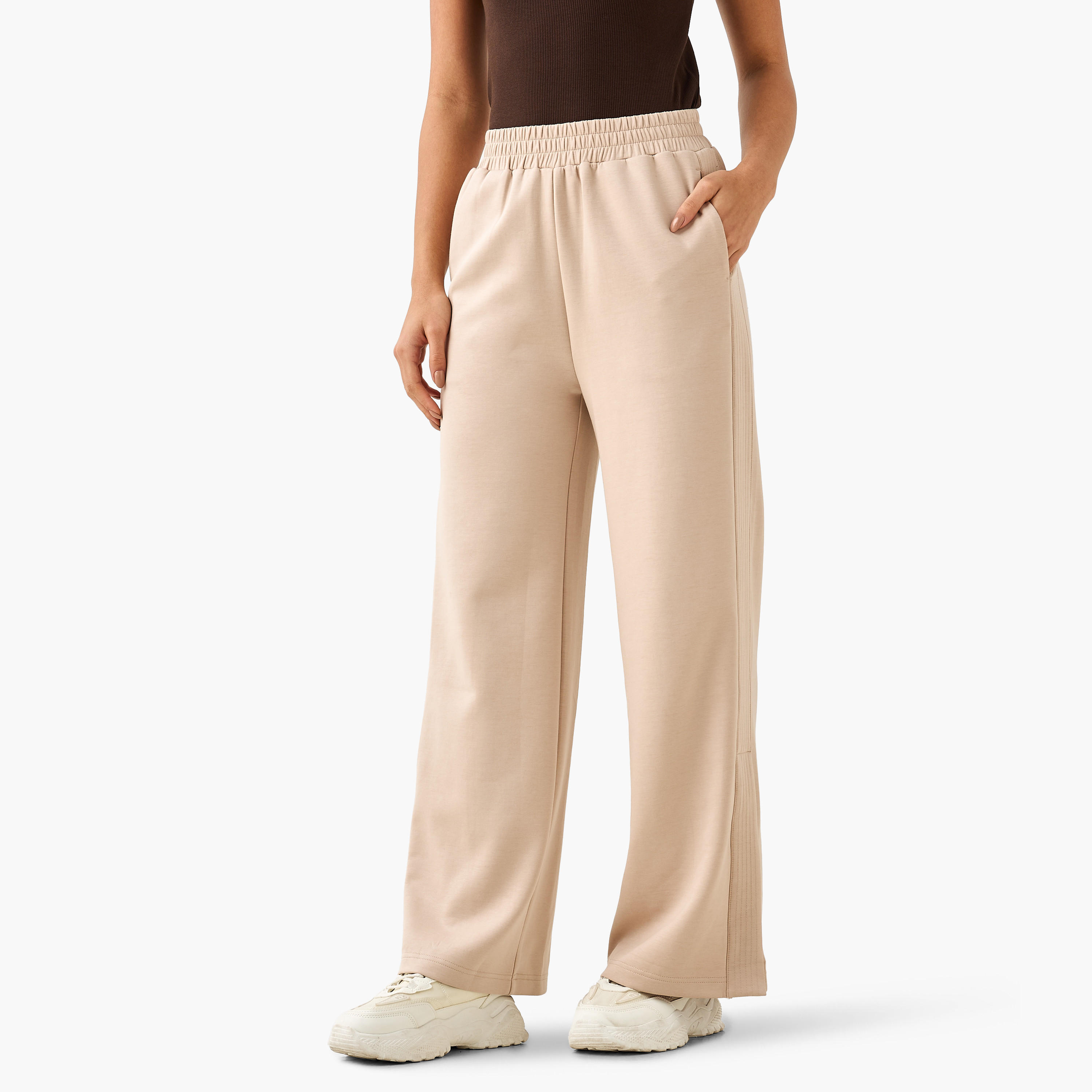 Mid-Rise Wide Leg Pants with Pockets-women-clothing-coordsets-image-2
