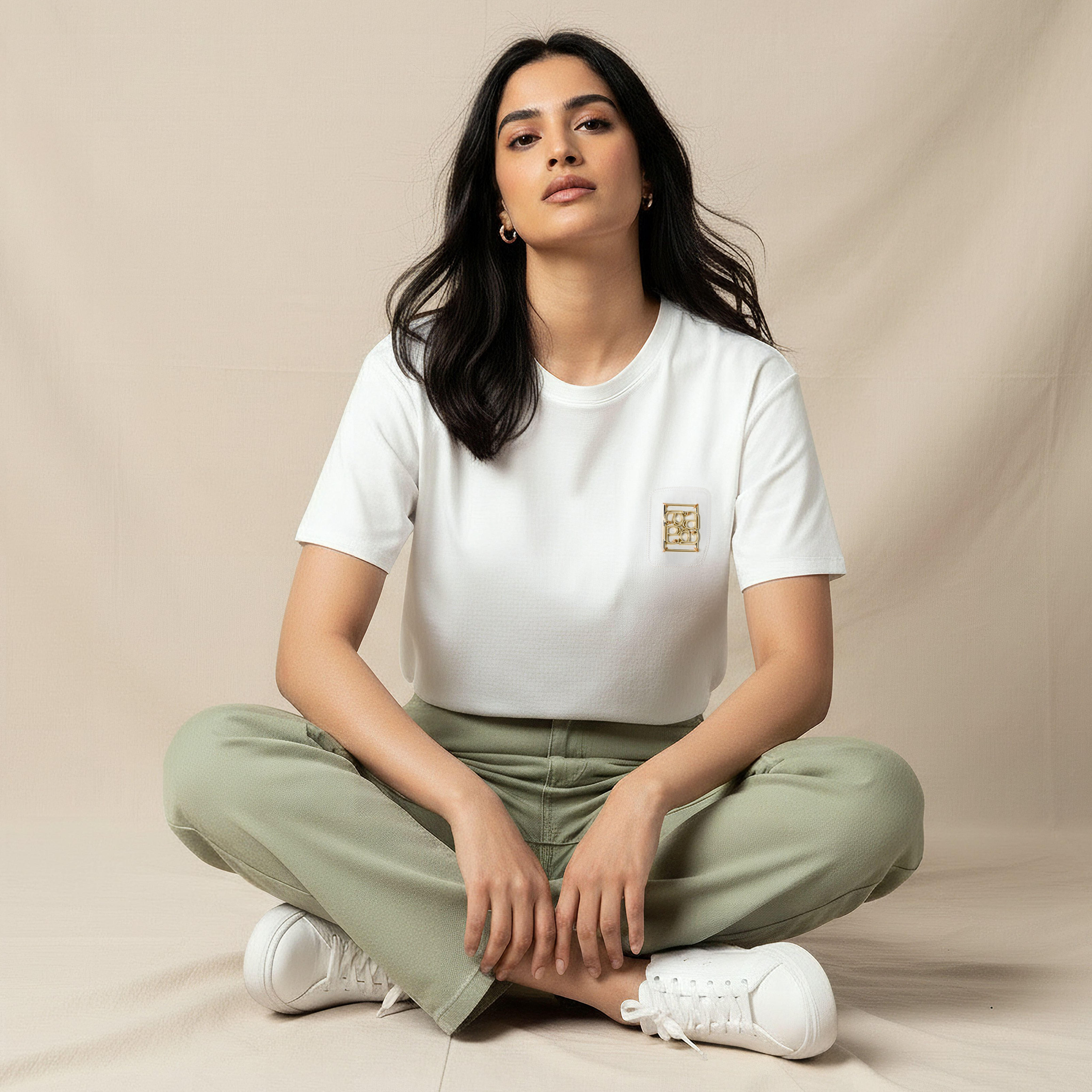 Regular Fit T-shirt with Metal Applique Detail-women-clothing-tshirts-image-5