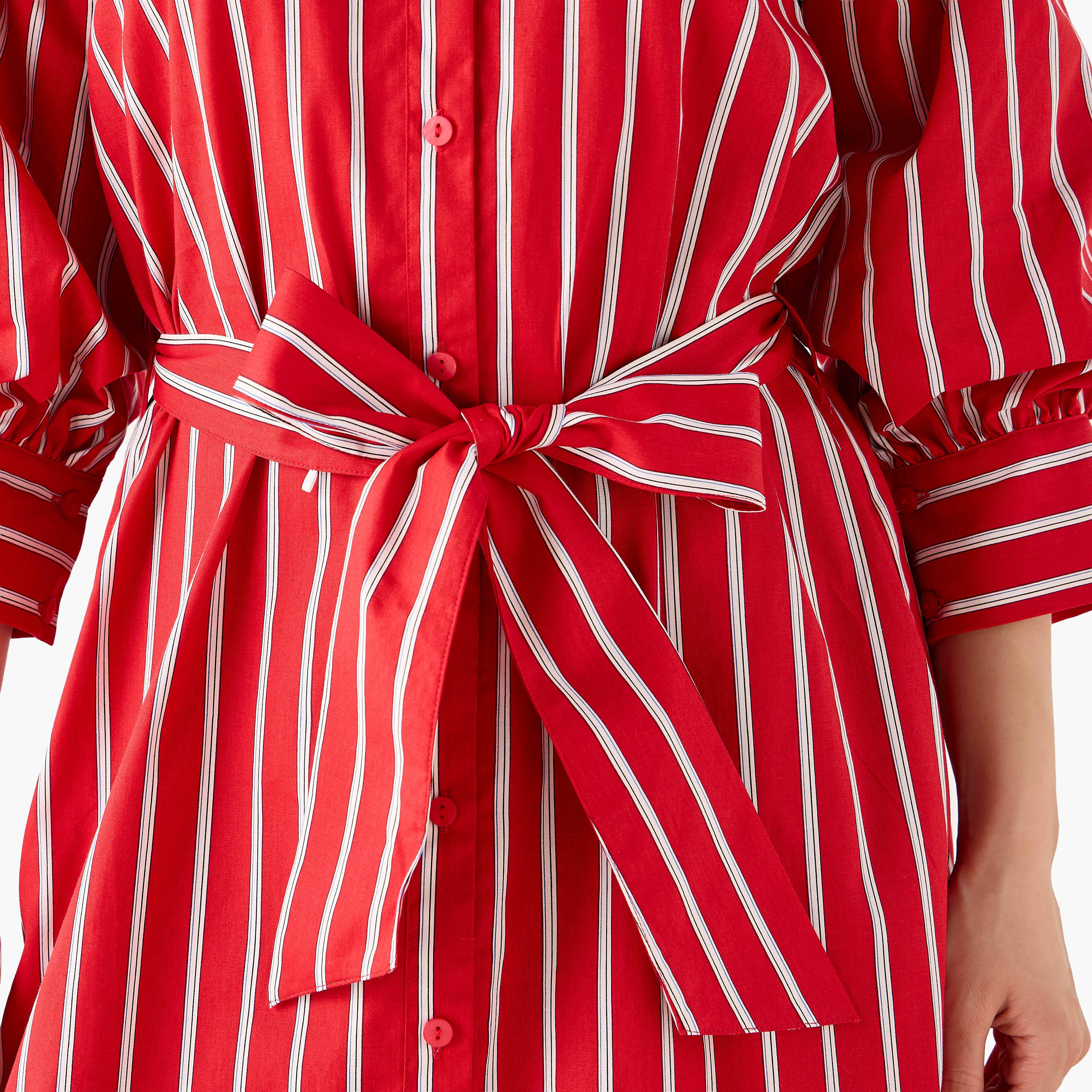 فستان قميص قطن مخطط وبحزام-women-clothing-dresses-image-6