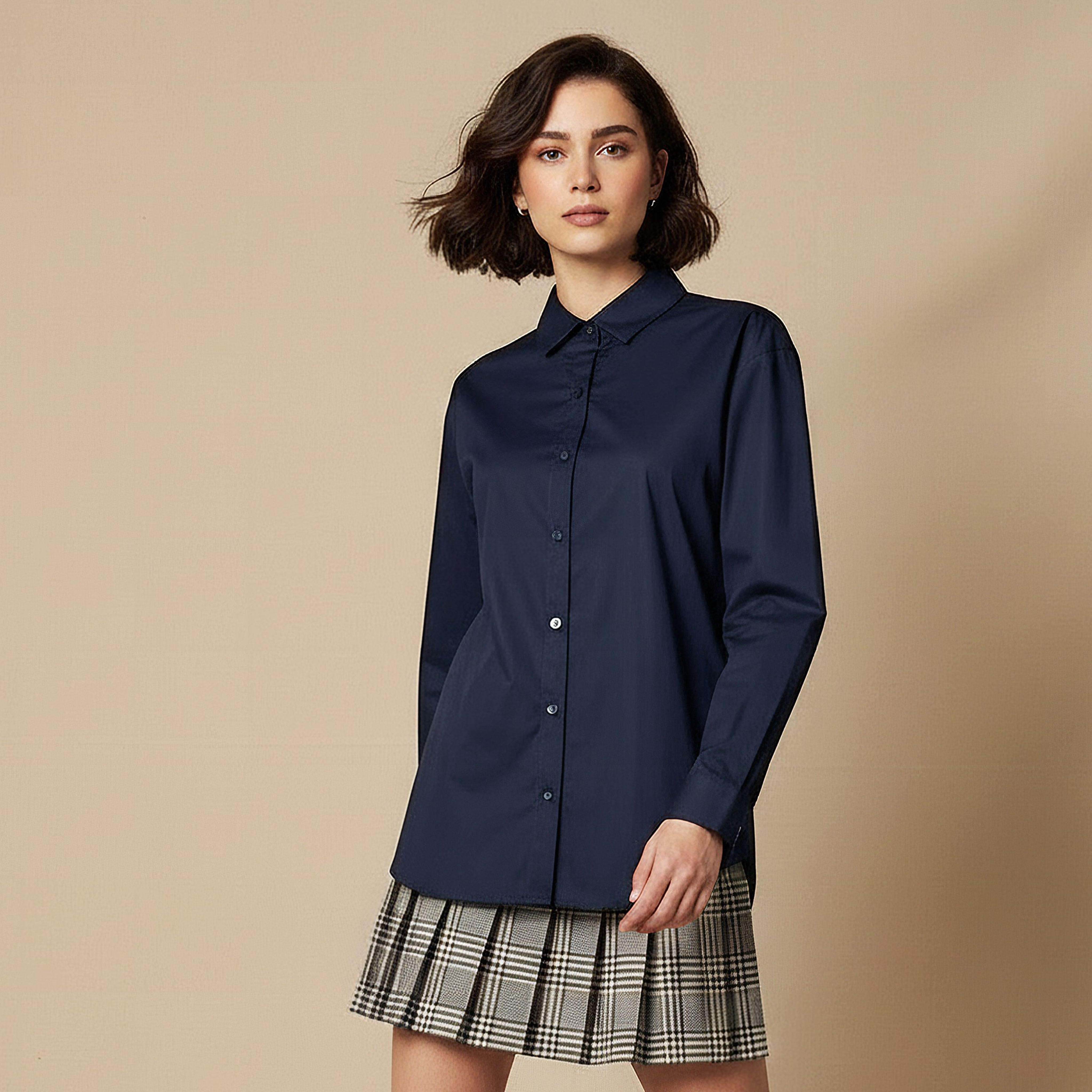 Cotton Shirt with Long Sleeves-women-clothing-shirtsandblouses-shirts-image-5