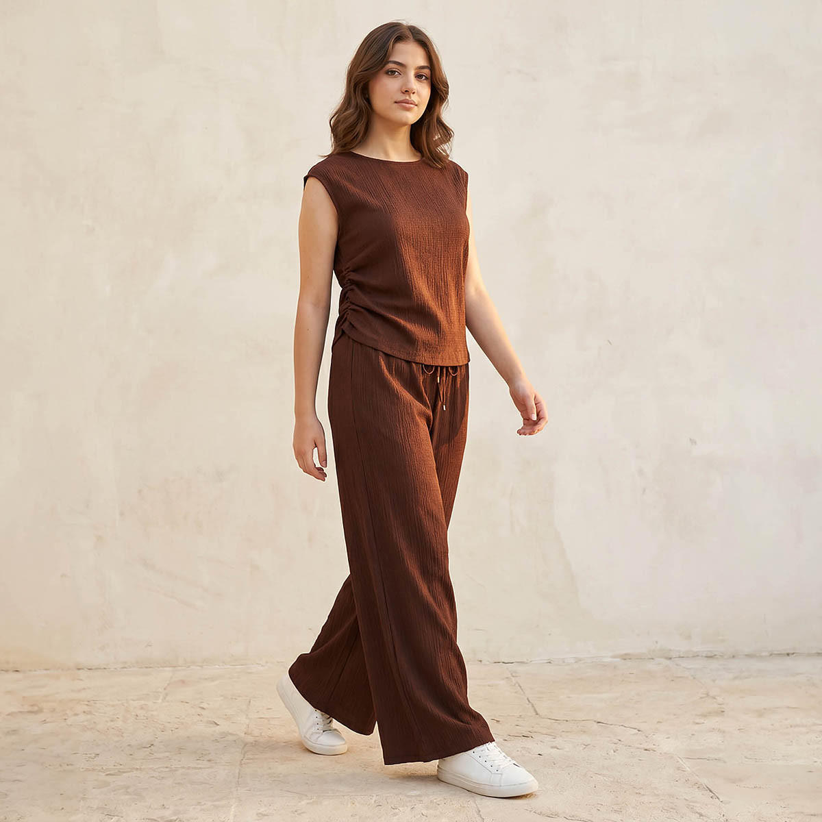 Regular Fit Ruched Top with Texture-women-clothing-shirtsandblouses-blouses-image-3