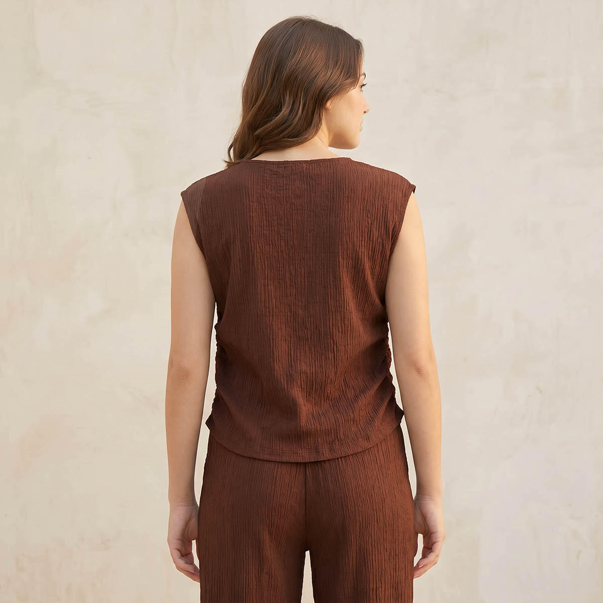 Regular Fit Ruched Top with Texture-women-clothing-shirtsandblouses-blouses-image-4