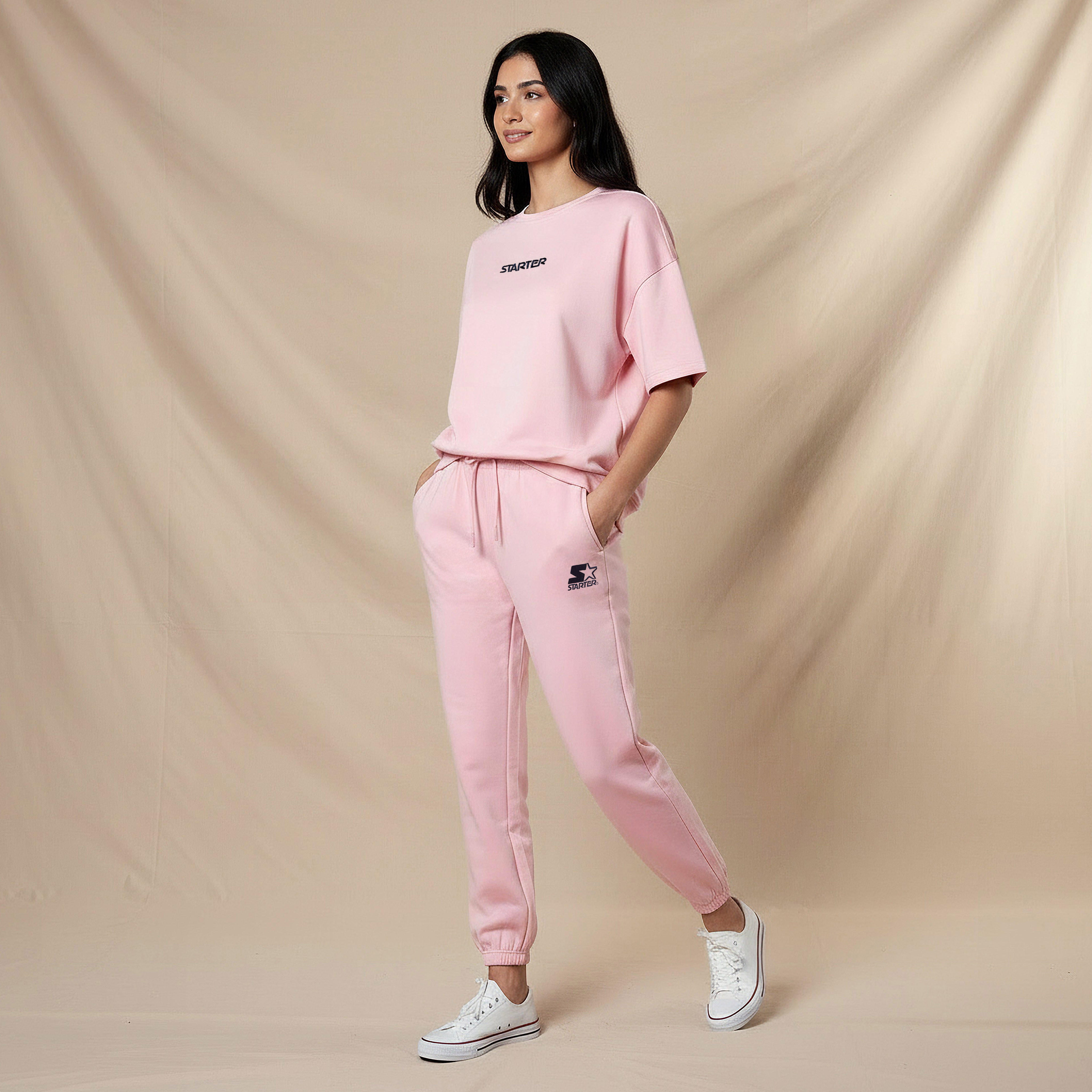 تيشيرت بقصة عادية وتطريز من ستارتر-women-clothing-coordsets-image-2