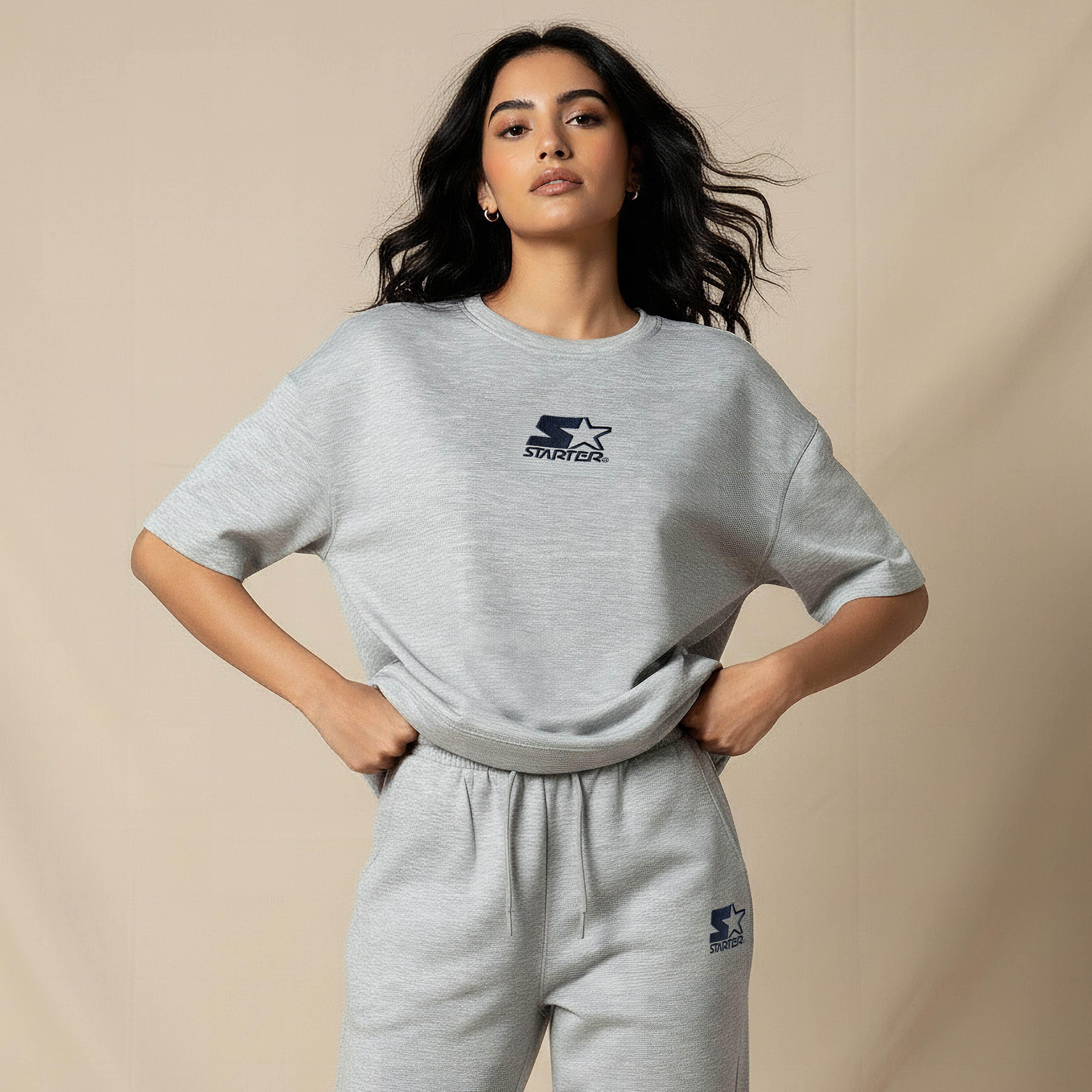 Starter Regular Fit T-shirt with Embroidery-women-clothing-coordsets-image-1