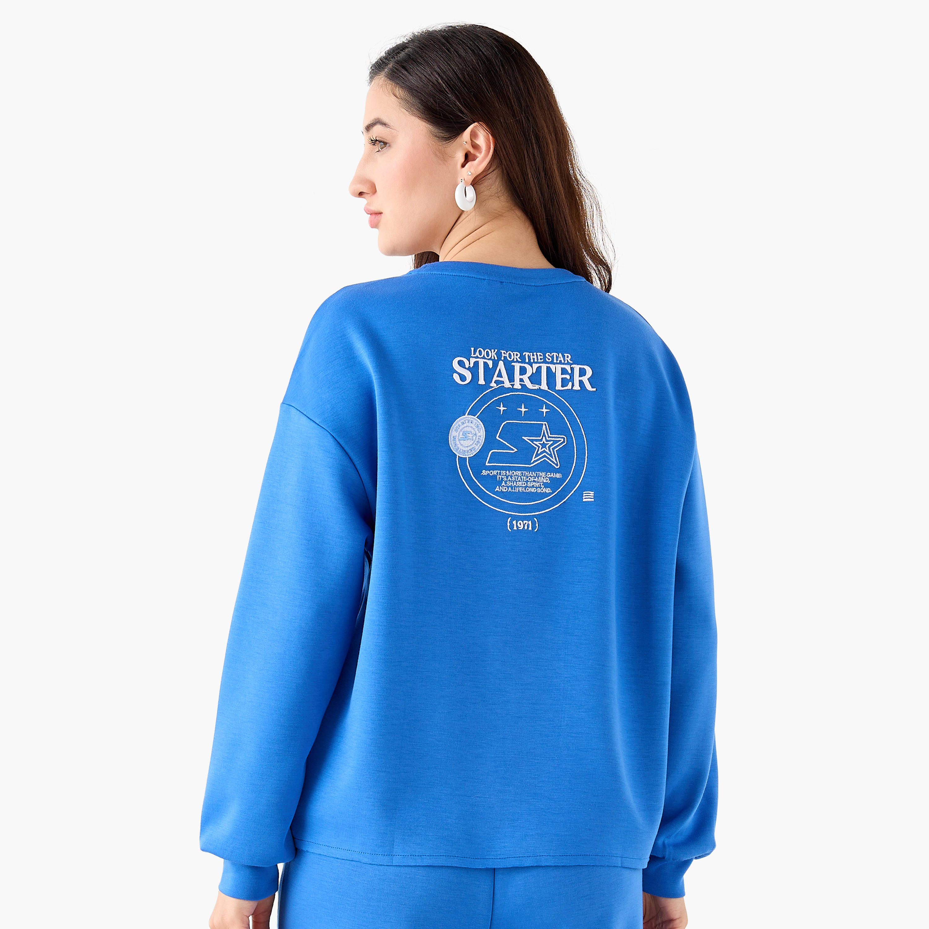 Starter Sweatshirt with Logo Embroidery-women-clothing-coordsets-image-4
