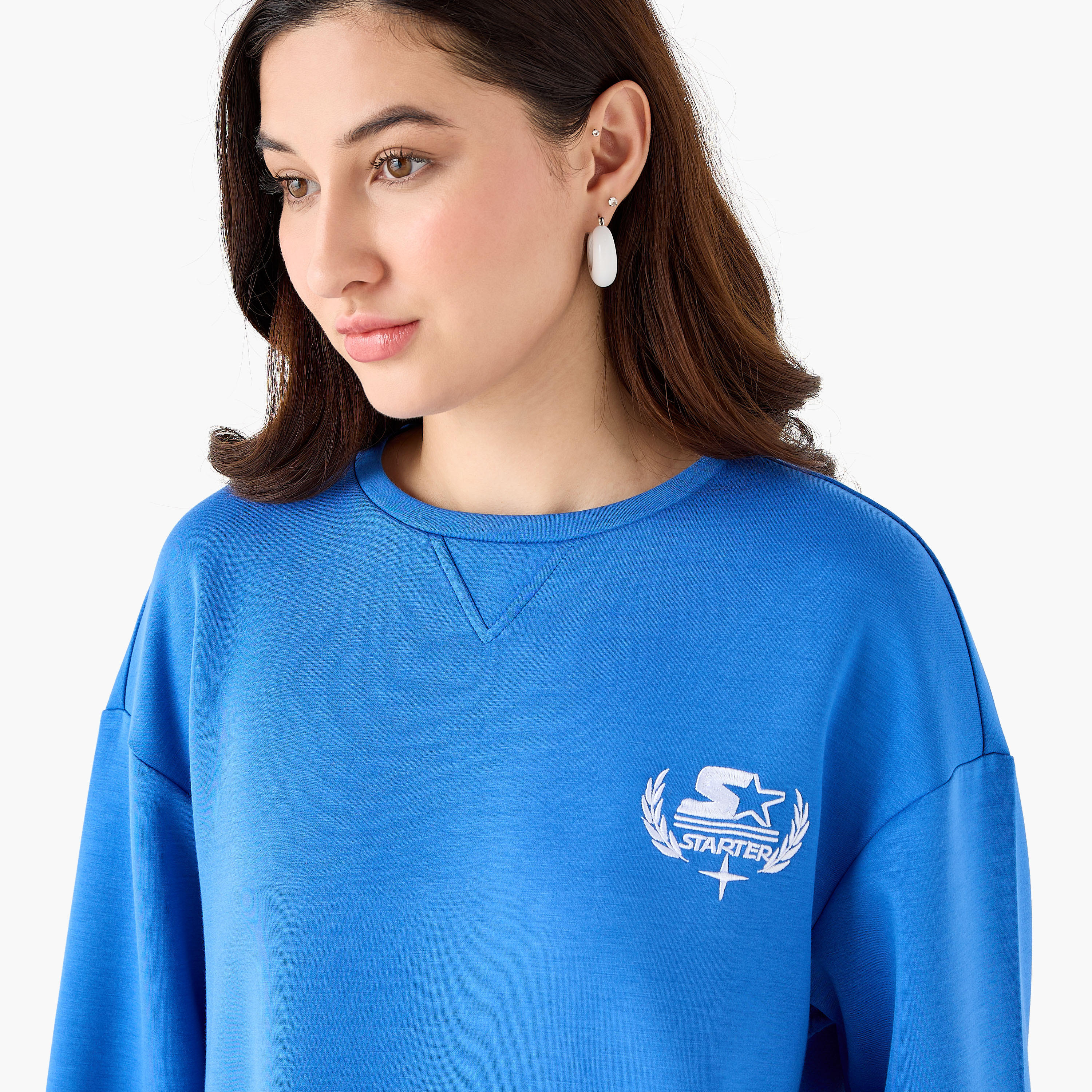 Starter Sweatshirt with Logo Embroidery-women-clothing-coordsets-image-6