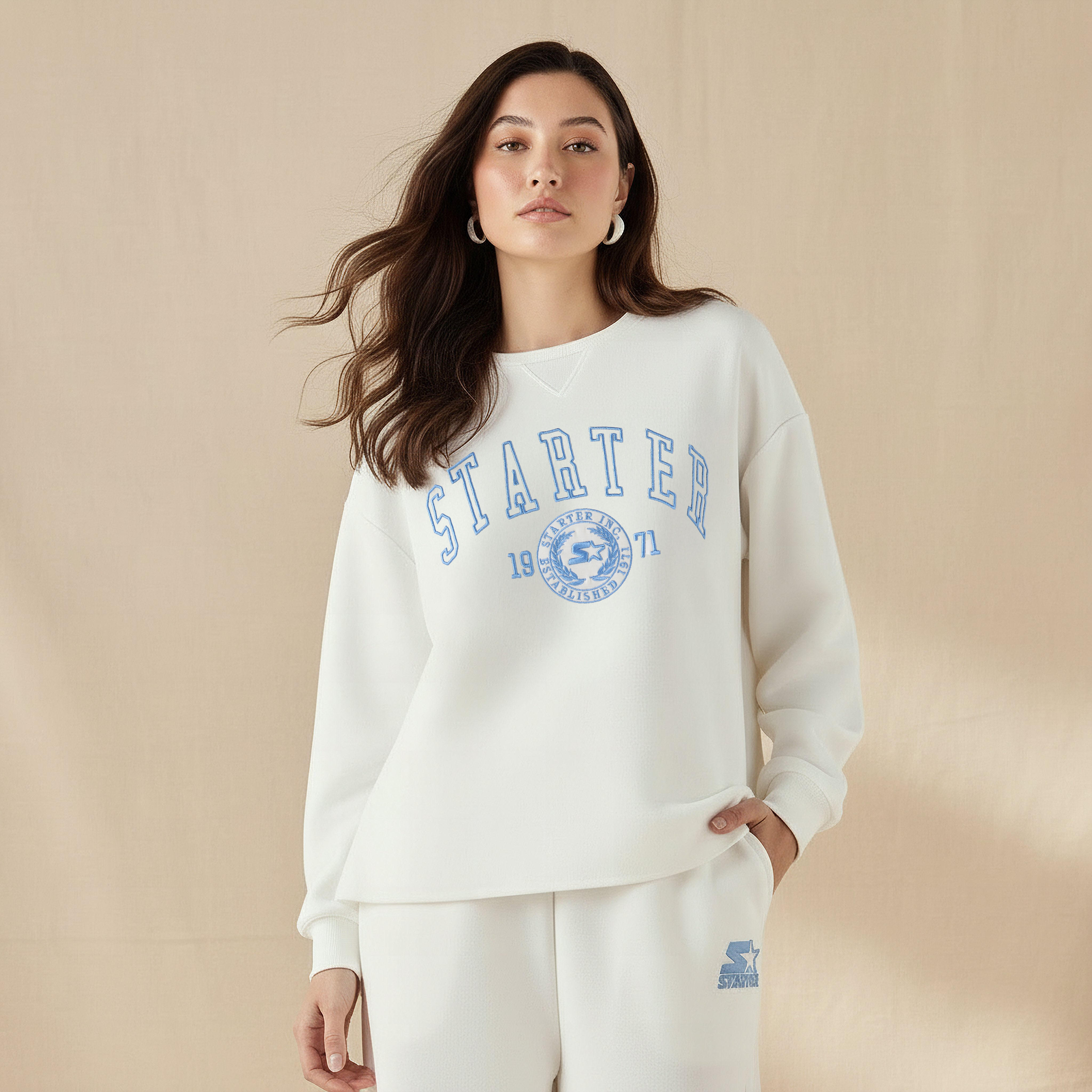 Starter Sweatshirt with Logo Embroidery-women-clothing-coordsets-image-1