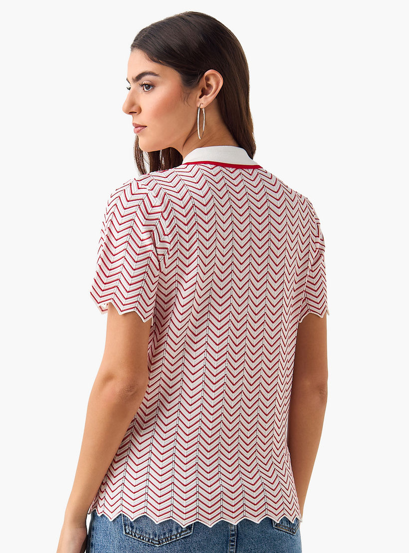 Polo T-shirt with Texture-women-clothing-tshirts-image-5