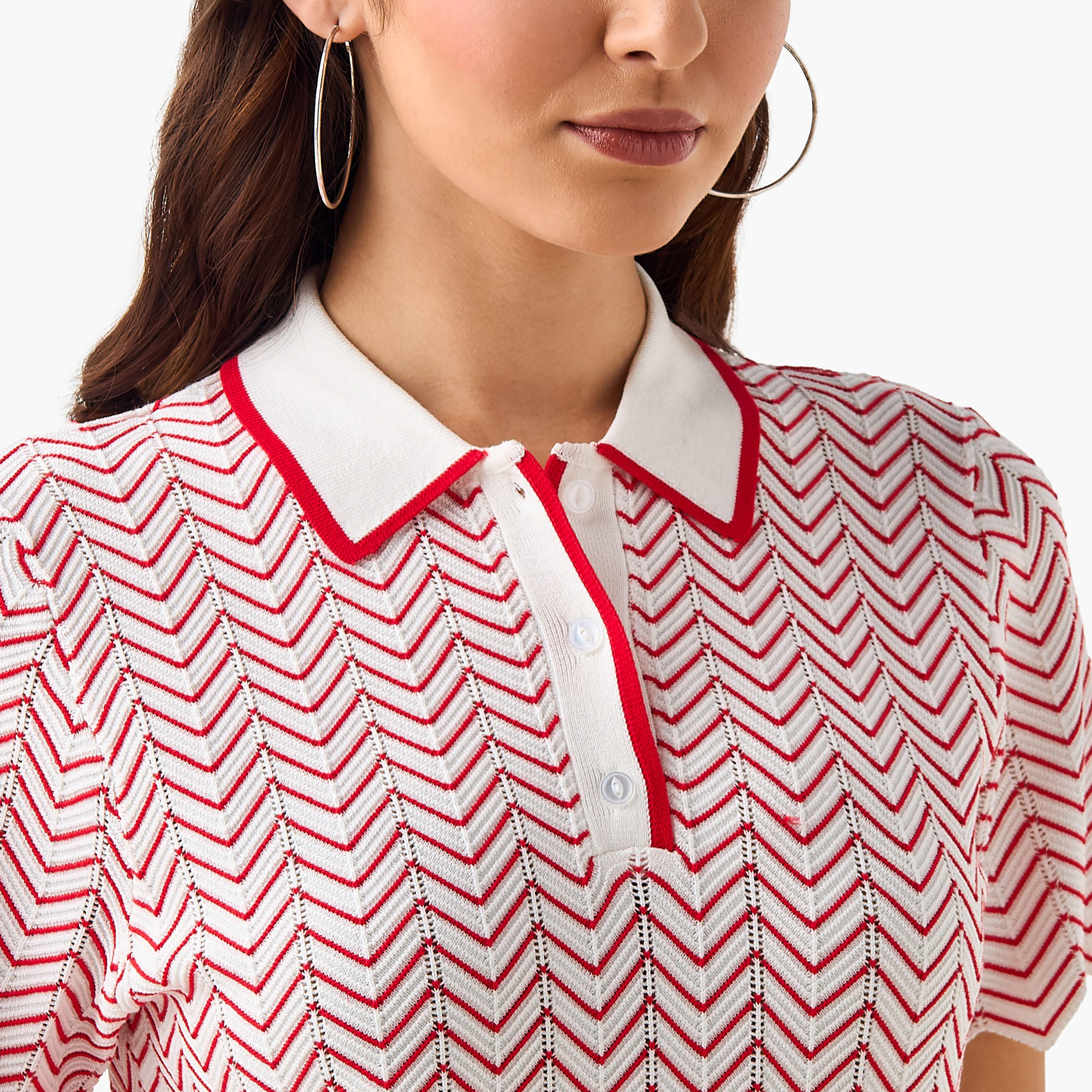 Polo T-shirt with Texture-women-clothing-tshirts-image-6