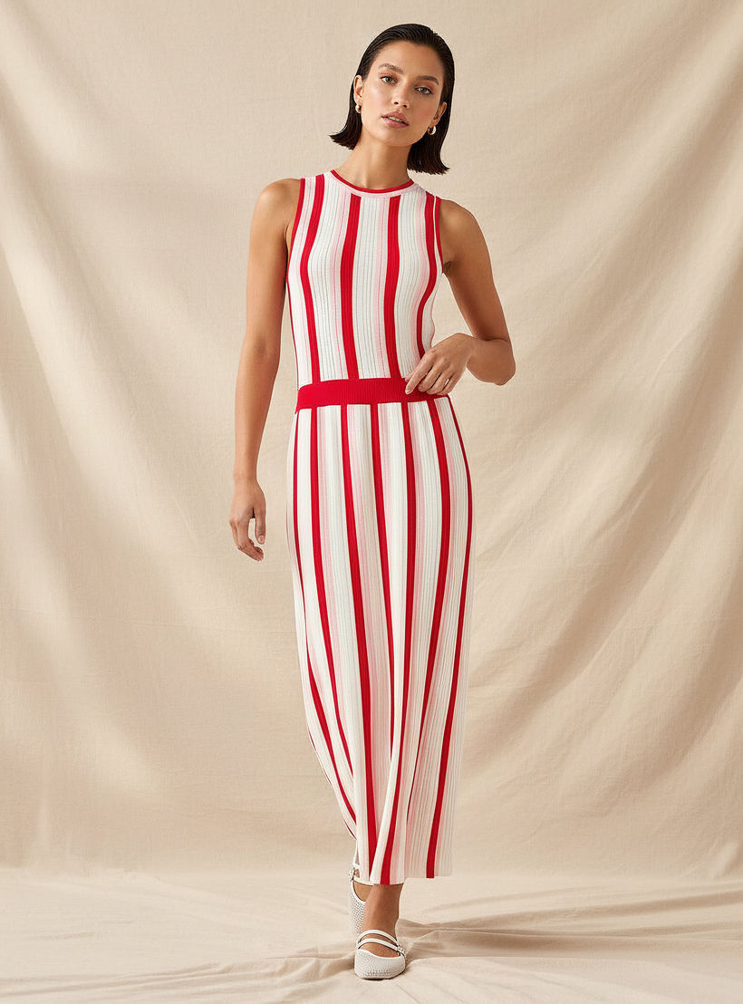 Striped Sleeveless A-Line Midi Dress-women-clothing-dresses-image-1