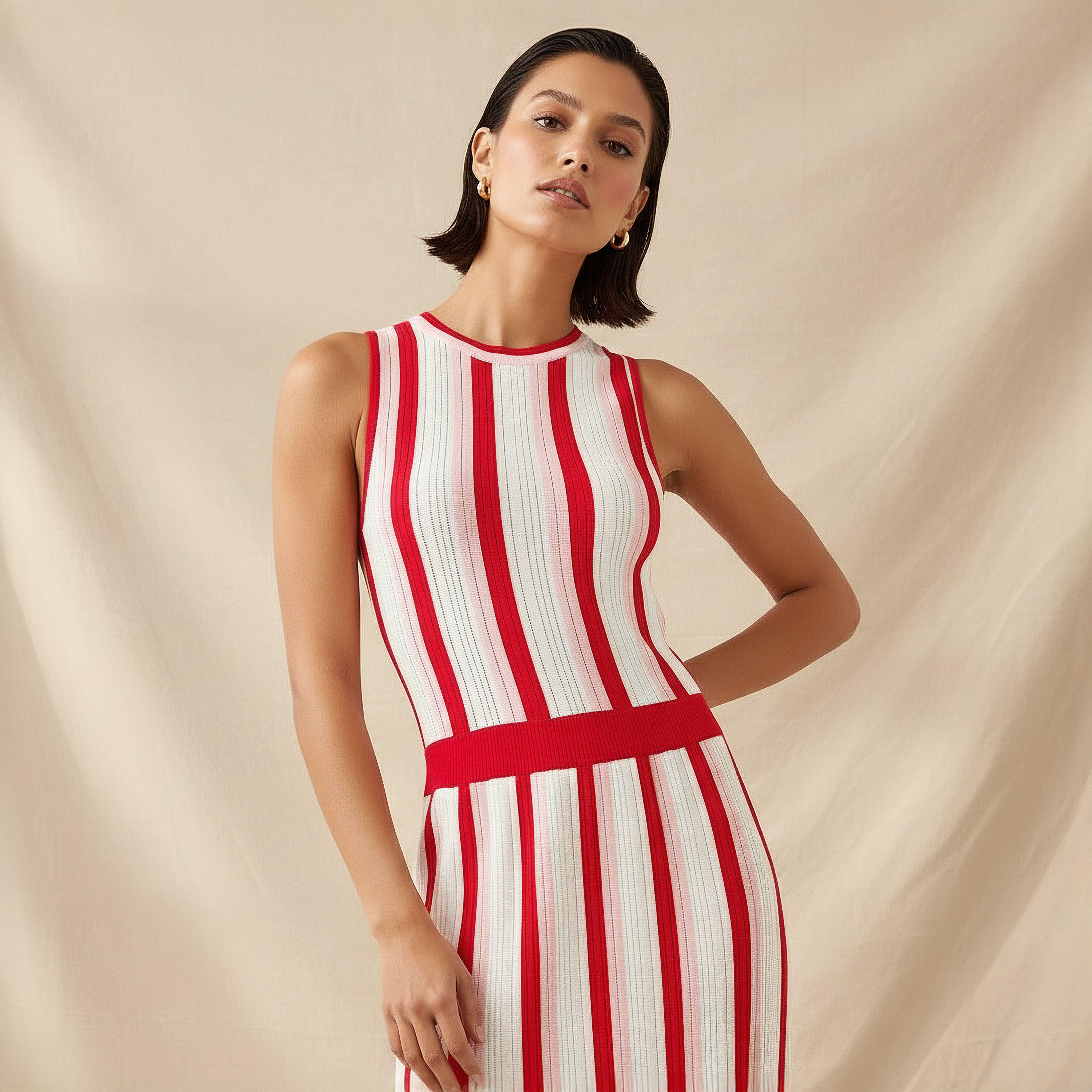 Striped Sleeveless A-Line Midi Dress-women-clothing-dresses-image-2