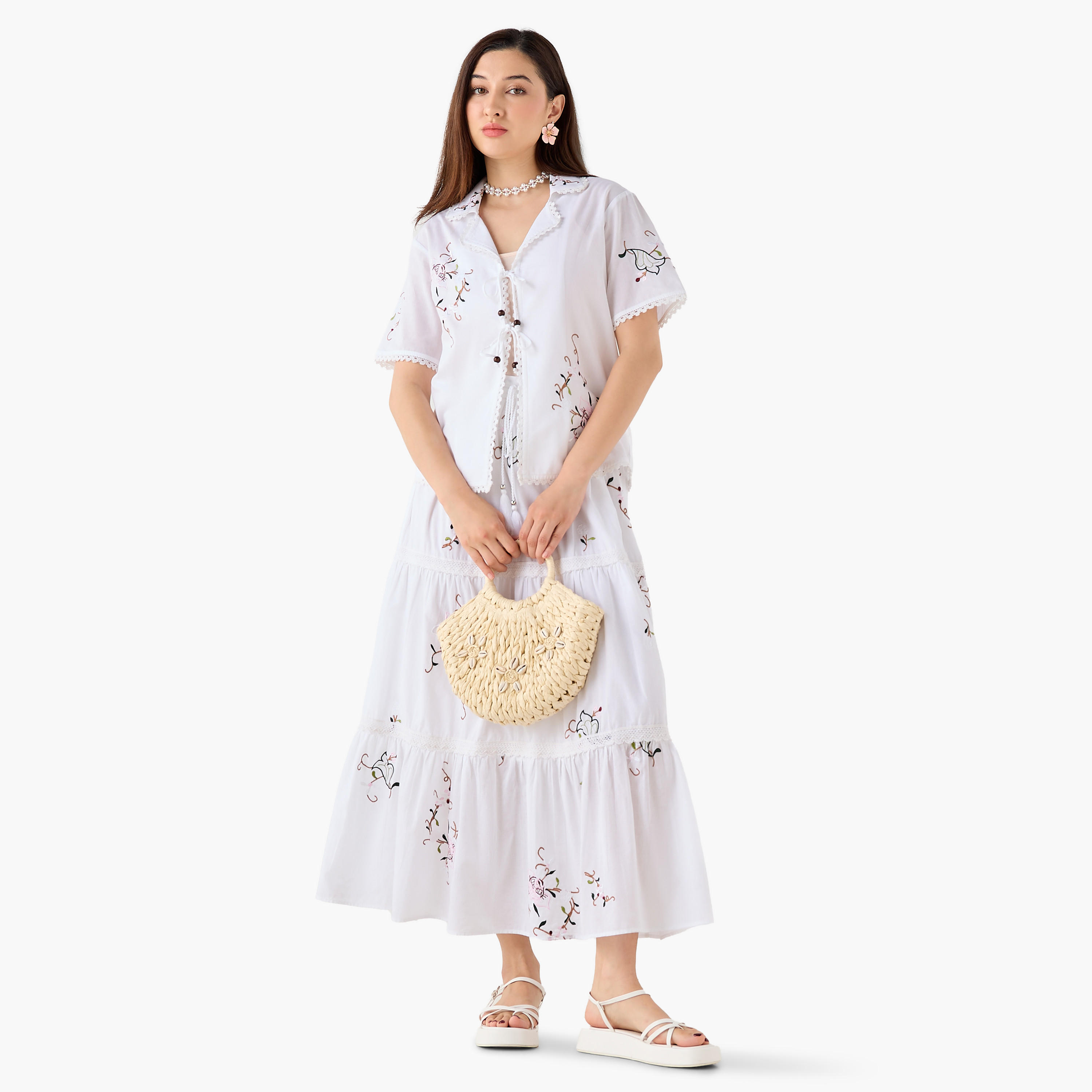 Cotton Front Tie Top with Embroidery-women-clothing-shirtsandblouses-blouses-image-3