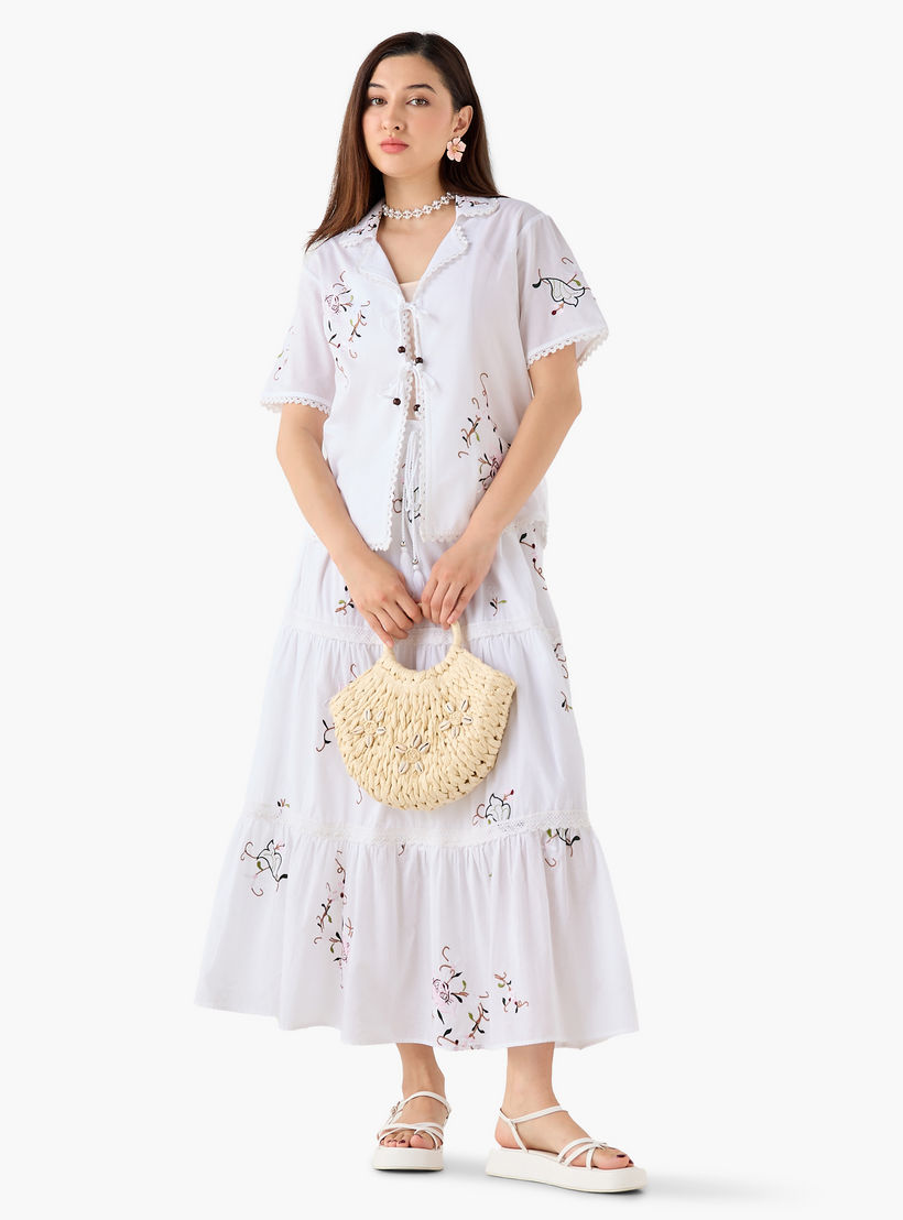 Cotton Front Tie Top with Embroidery-women-clothing-shirtsandblouses-blouses-image-3
