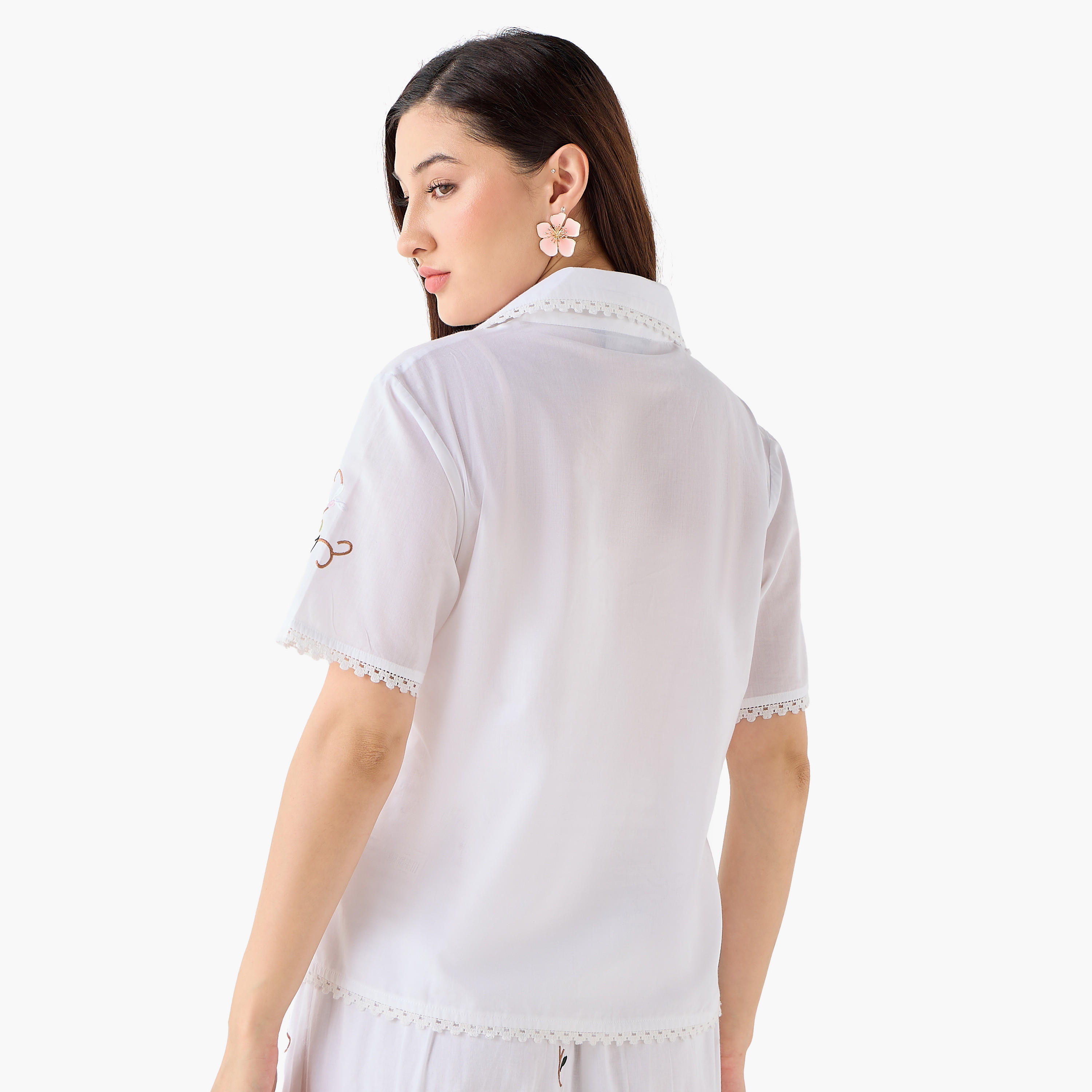 Cotton Front Tie Top with Embroidery-women-clothing-shirtsandblouses-blouses-image-4