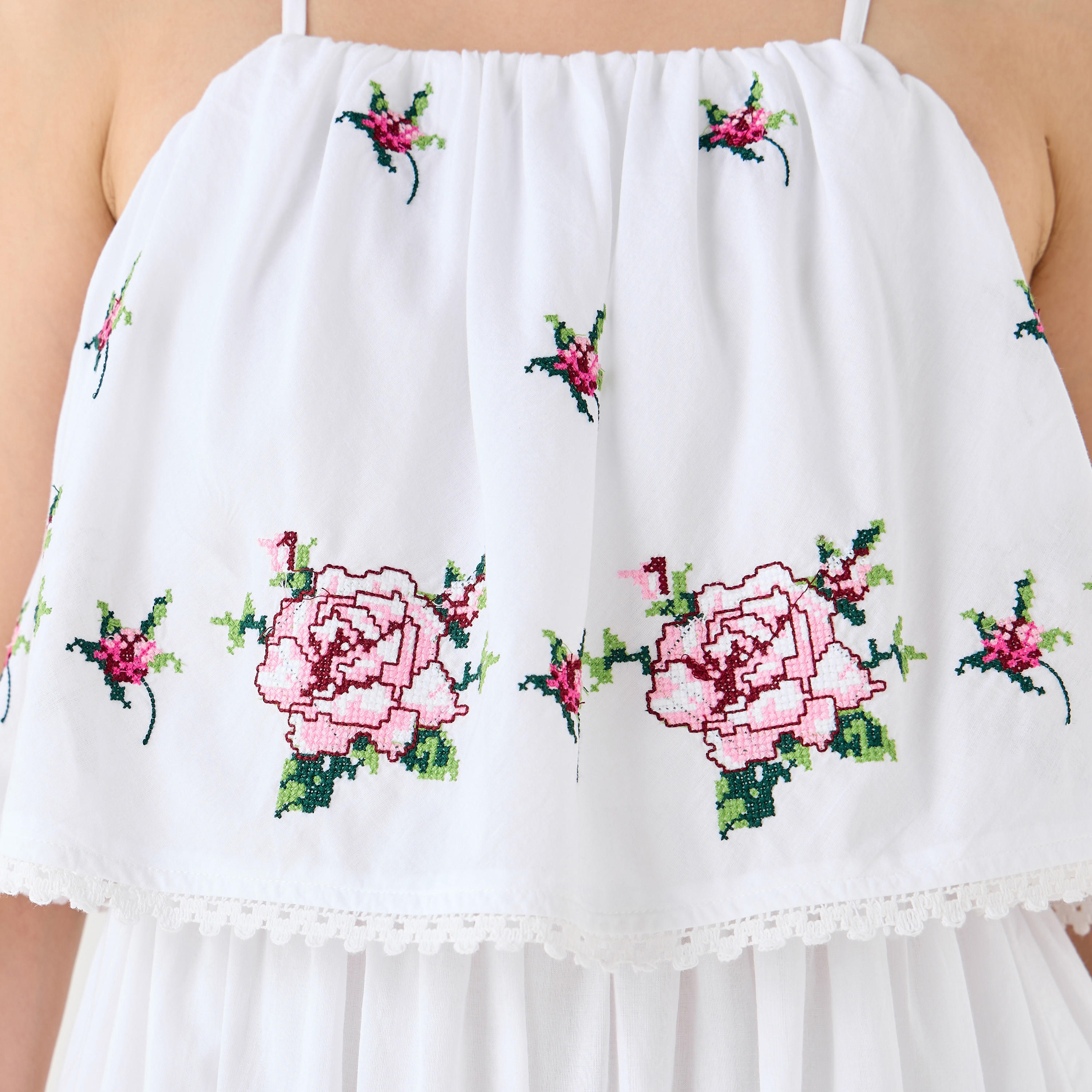 فستان قطن بحمّالات وقصة إيه لاين مع تطريز زهور للنساء-women-clothing-dresses-image-6