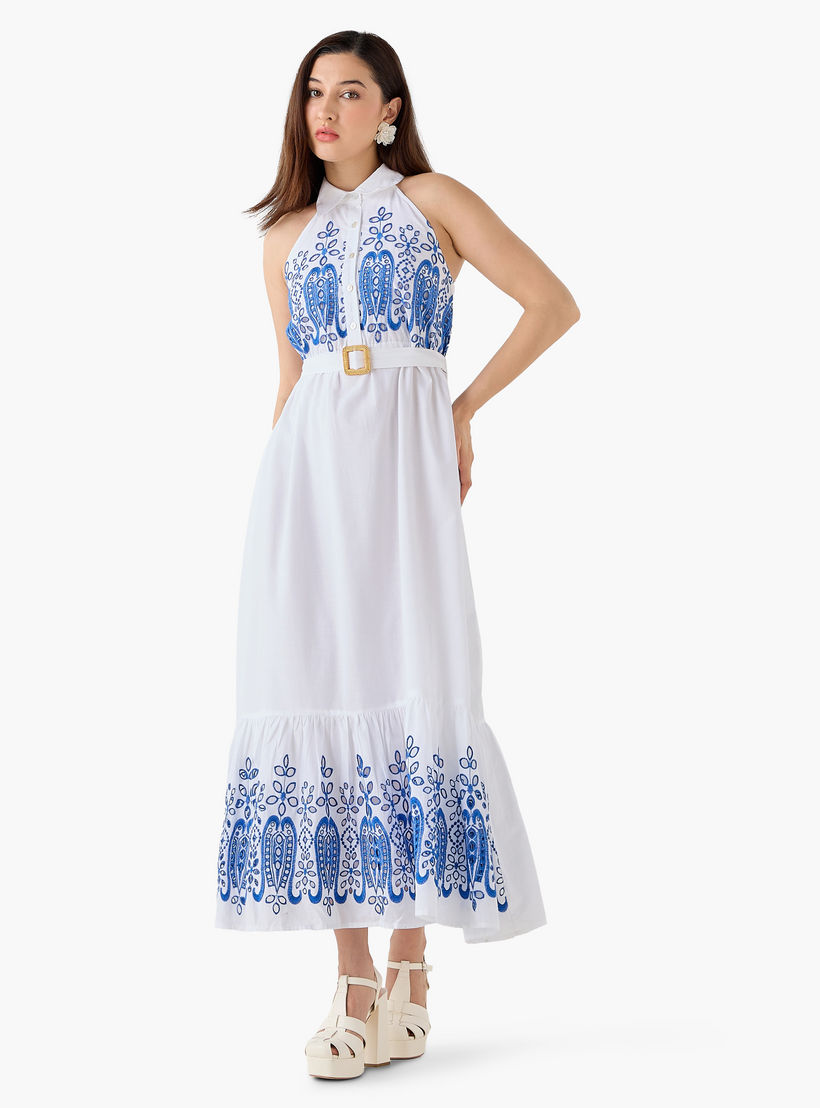 A-line Women Dress with Schiffli Embroidery Cotton-women-clothing-dresses-image-3