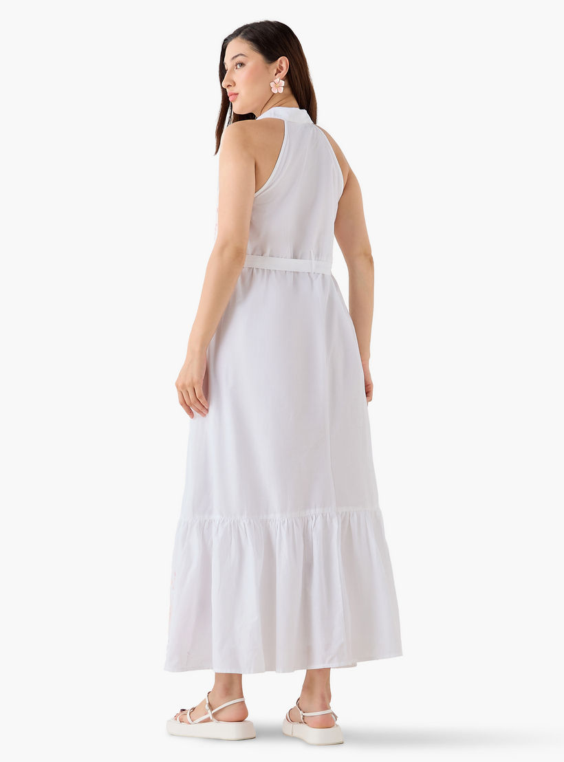 فستان قطن بقصة إيه لاين مع تطريز شيفلي للنساء-women-clothing-dresses-image-5