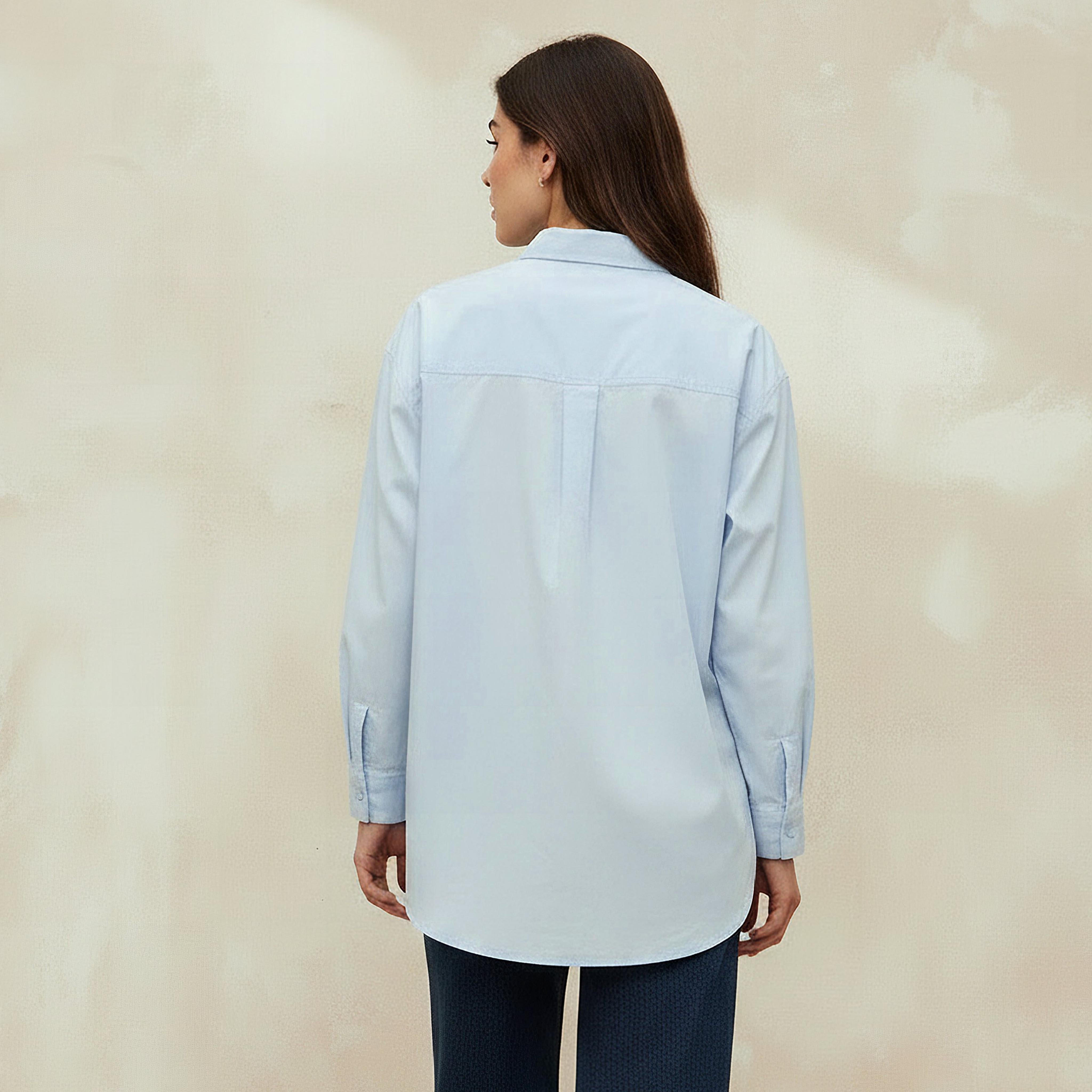Oversized Cotton Shirt with High-Low Hem-women-clothing-shirtsandblouses-shirts-image-4