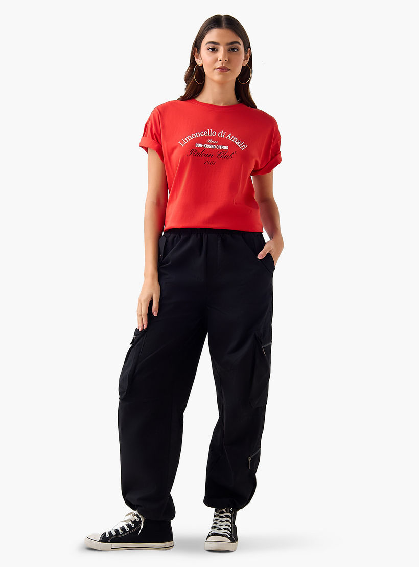 تيشيرت قطن واسع بطبعات شعار-women-clothing-tshirts-image-3