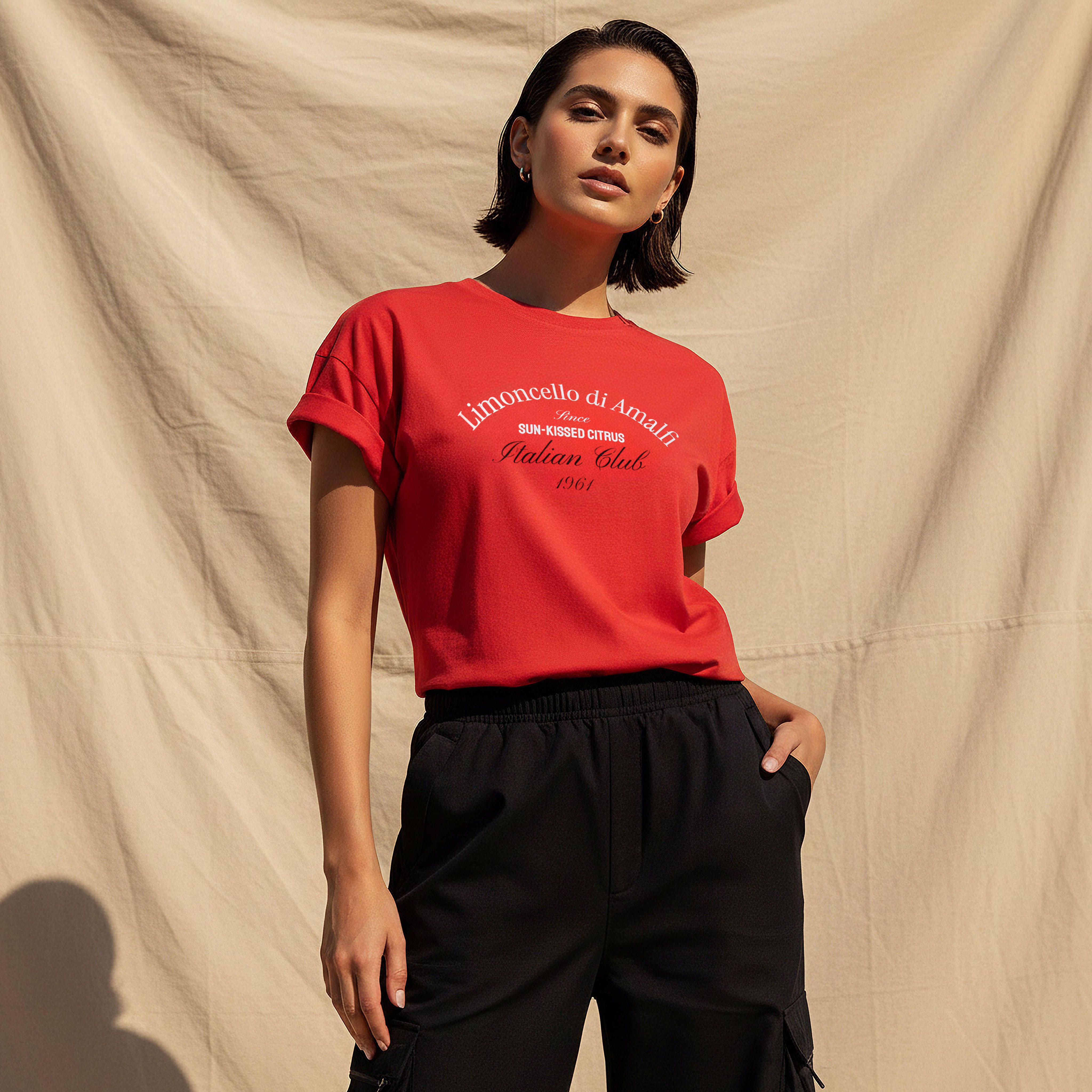 Oversized Cotton T-shirt with Slogan Print-women-clothing-tshirts-image-1