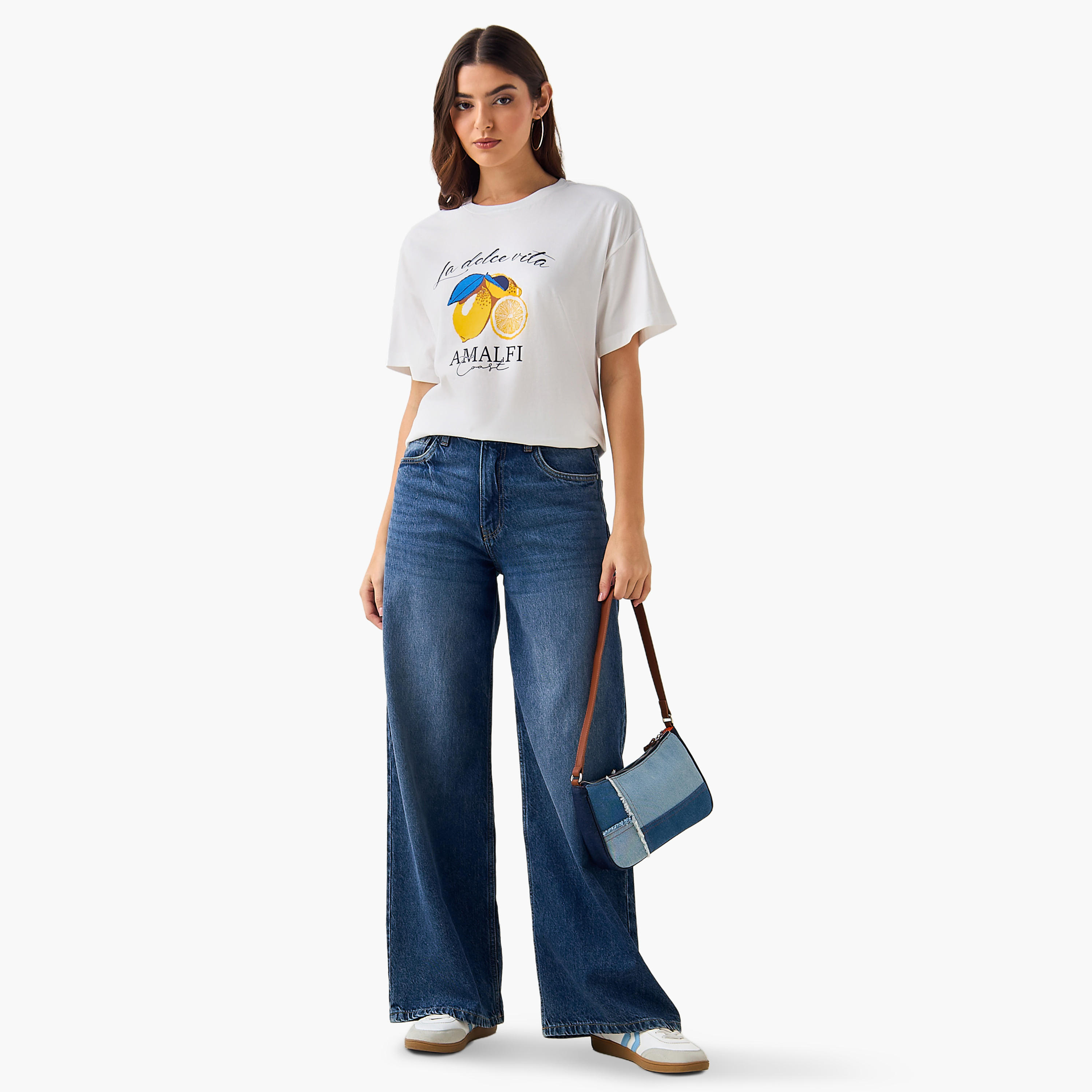 Oversized Cotton T-shirt with Slogan Print-women-clothing-tshirts-image-3
