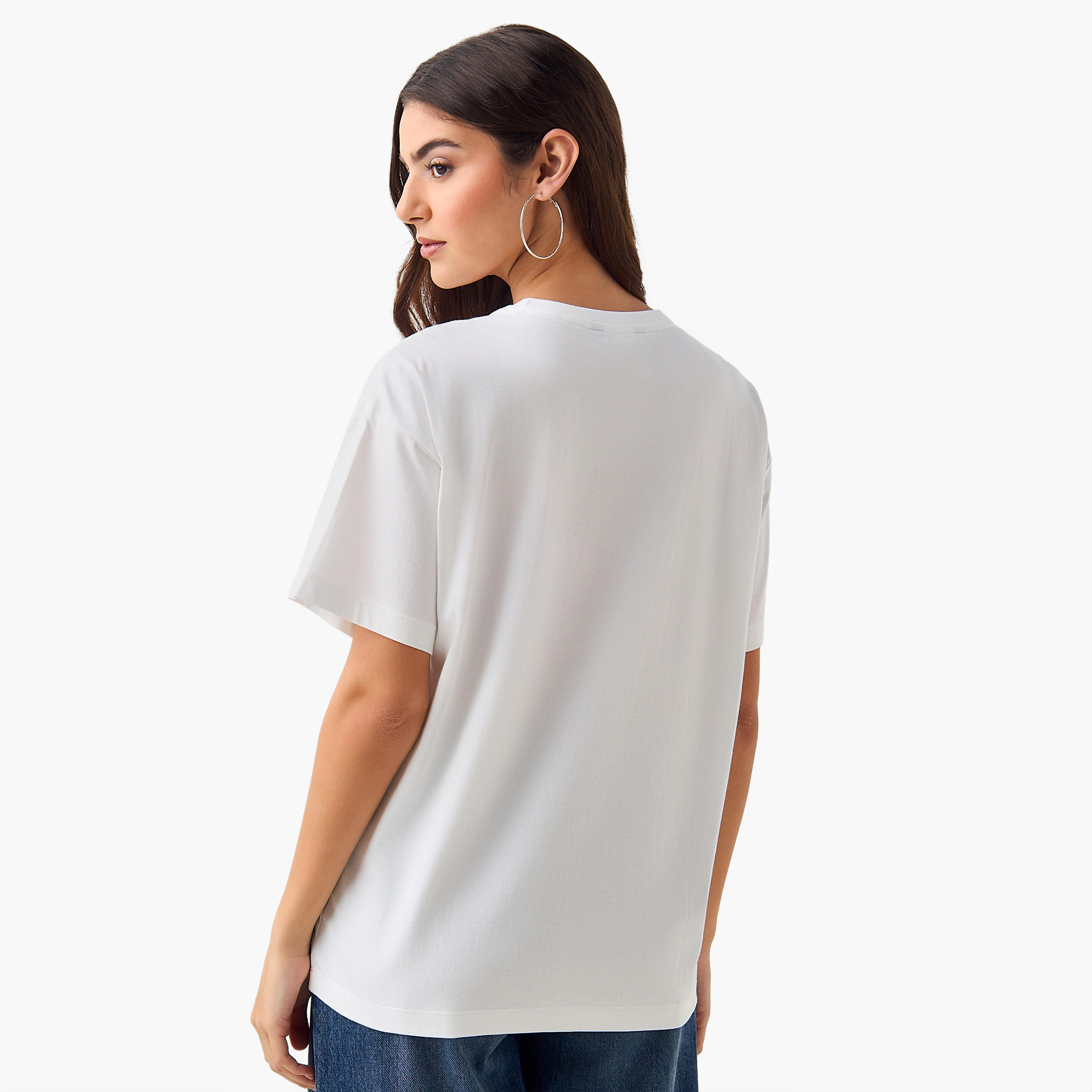 Oversized Cotton T-shirt with Slogan Print-women-clothing-tshirts-image-4