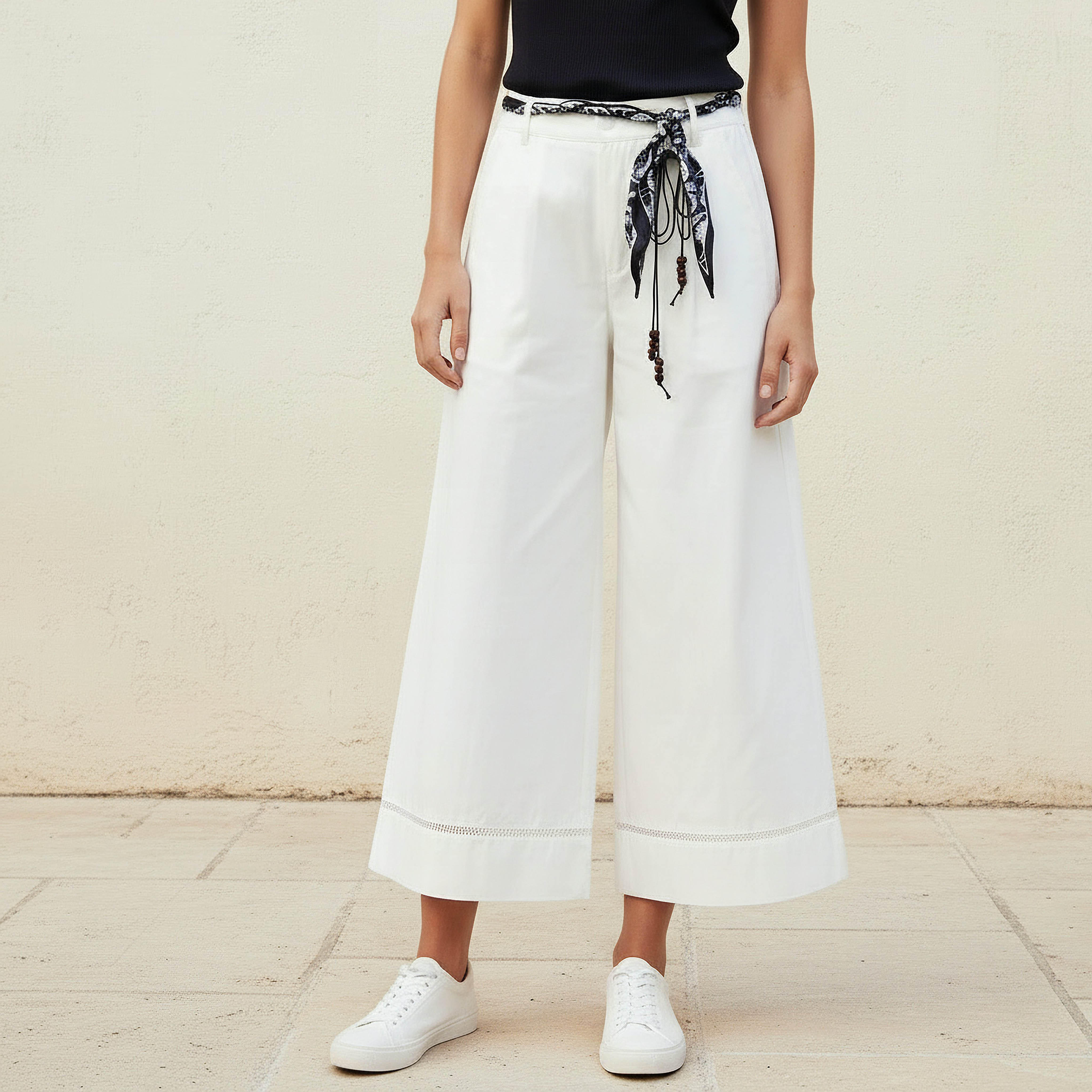 Mid Rise Belted Culottes-women-clothing-bottoms-trousers-image-1