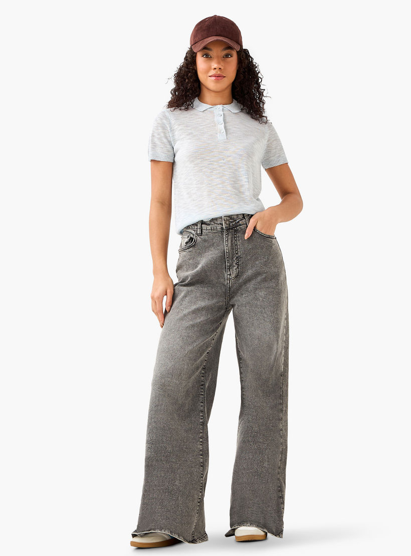 Linen Blend Polo T-shirt-women-clothing-tshirts-image-4