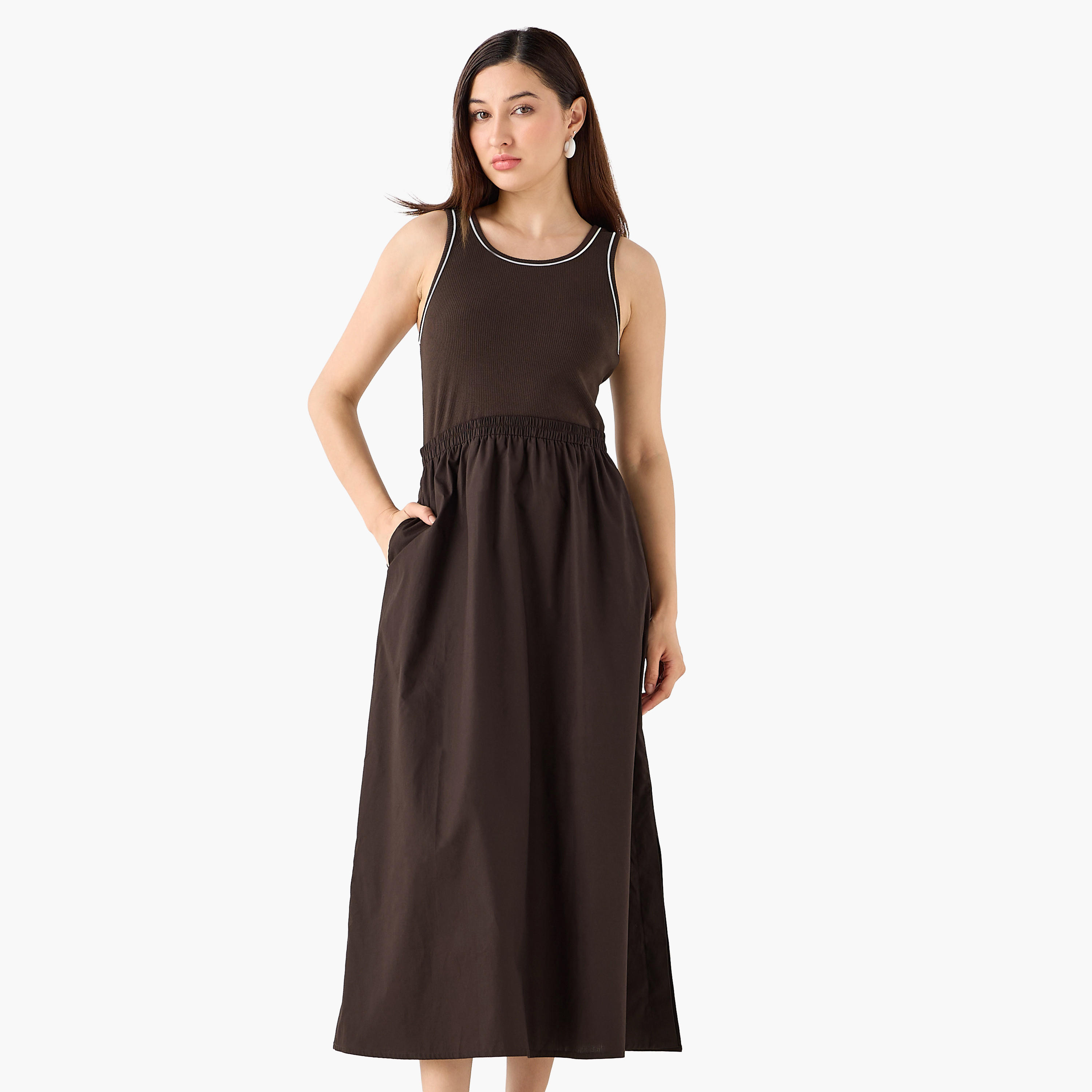 Ribbed Maxi Dress with Pockets-women-clothing-dresses-image-3