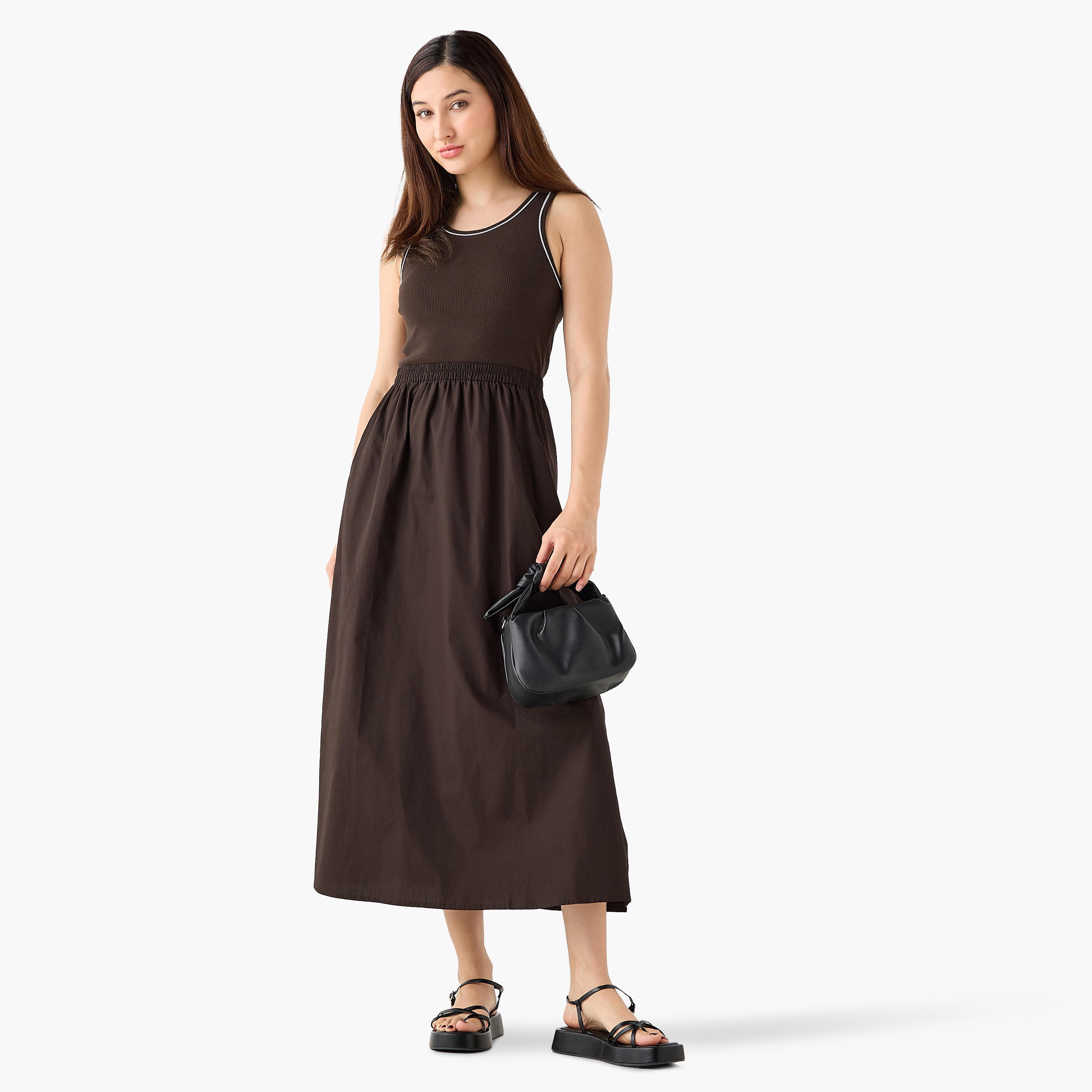 Ribbed Maxi Dress with Pockets-women-clothing-dresses-image-4