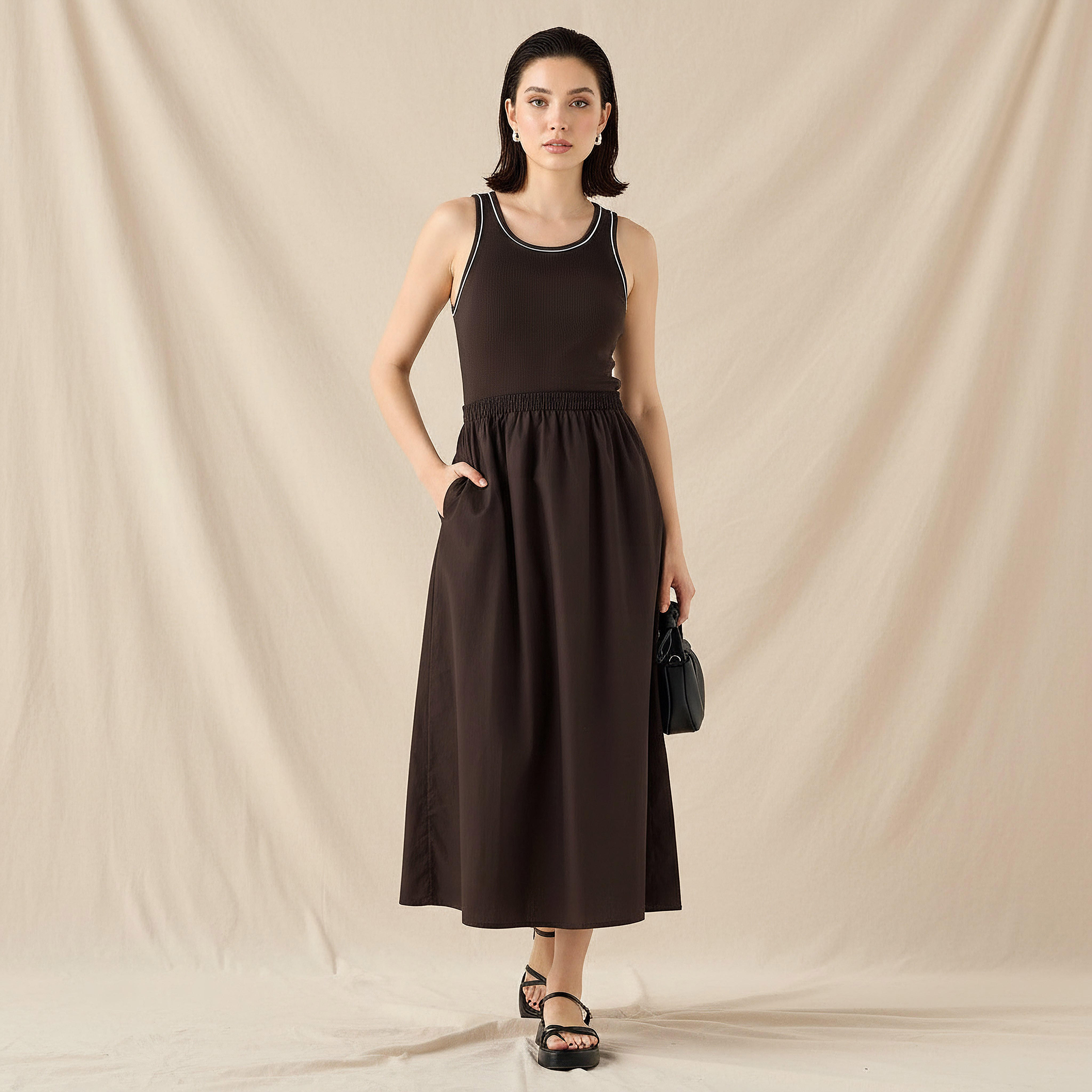 Ribbed Maxi Dress with Pockets-women-clothing-dresses-image-1